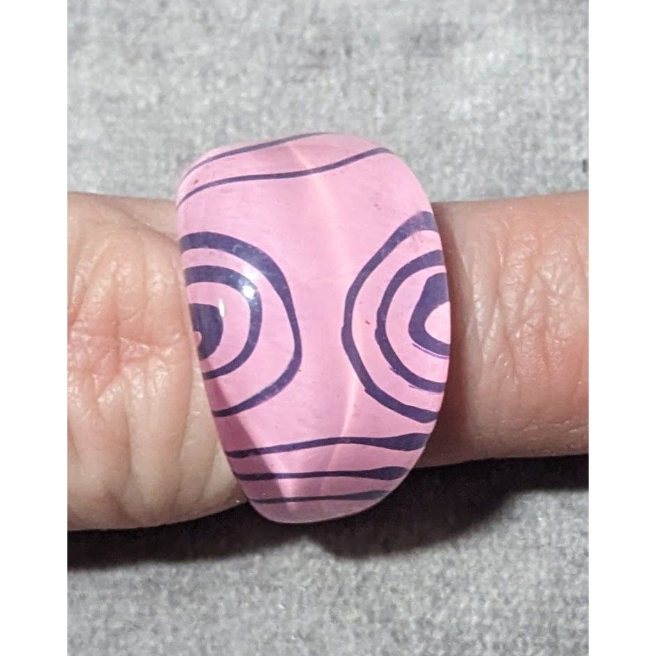 Other Bubblegum Pink And Purple Abstract Swirl Retro Chunky Ring S Size ONE SIZE - 11 Thumbnail
