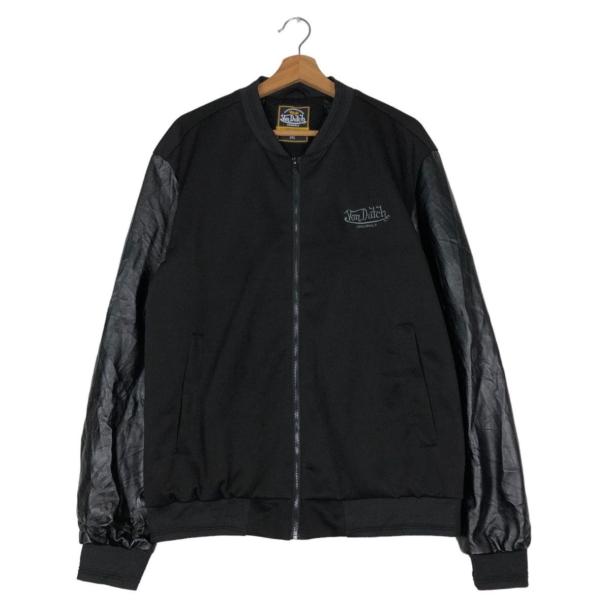 Japanese Brand 🔥Vintage Biker Jacket Von Dutch Leather Handling Big Logo Size US XXL / EU 58 / 5 - 1 Thumbnail