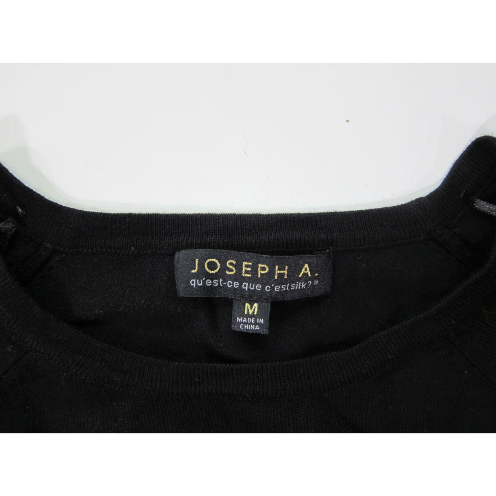 Vintage VINTAGE Joseph A. Black Tight Knit Silver Beaded Fringe Crew Neck Sweater Women Medium Size M / US 6-8 / IT 42-44 - 3 Thumbnail