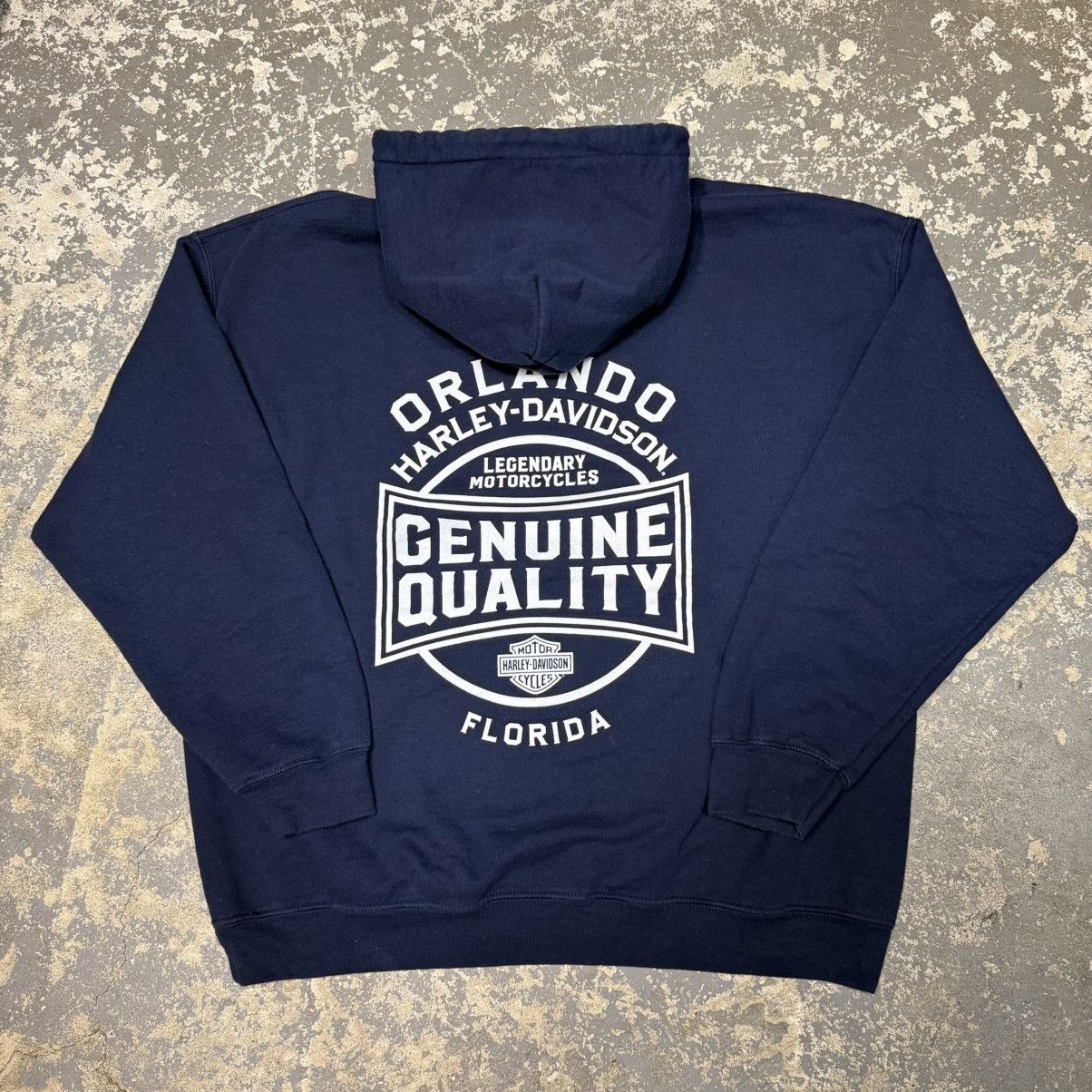 Harley Davidson Vintage Harley Davidson Orlando Navy Hoodie Sweatshirt Size US XL / EU 56 / 4 - 3 Thumbnail