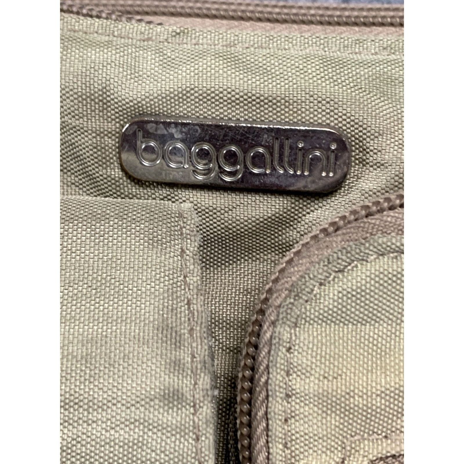Vintage Baggallini Crossbody Bag Zip Pockets Adjustable Wristlet Beige Nylon Women's Vintage No Size ONE SIZE - 3 Thumbnail