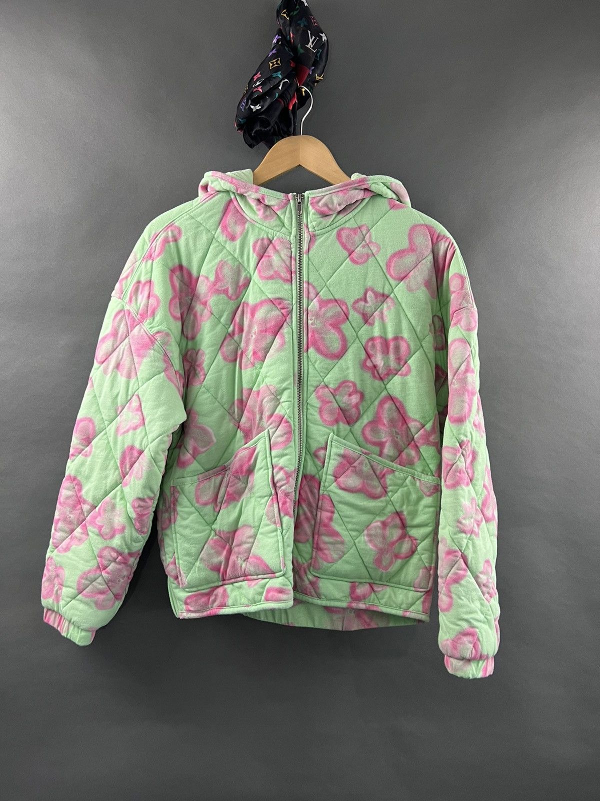 Other Blanketed Abstract Floral Print Hooded Zip Up Quilted Jacket Size US M / EU 48-50 / 2 - 7 Thumbnail