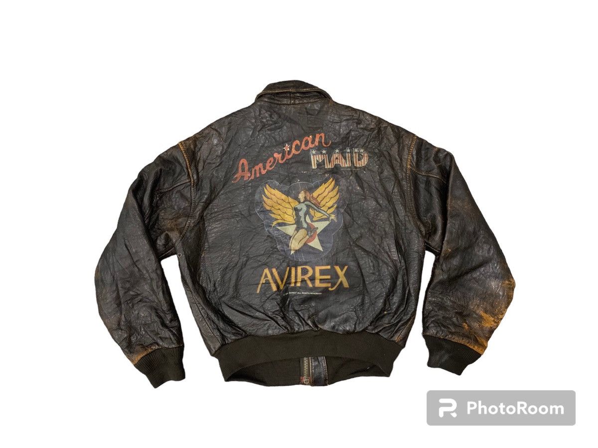 image of 1991 Avirex Type A-2 Leather Jacket American Maid in Brown, Men's (Size XS)