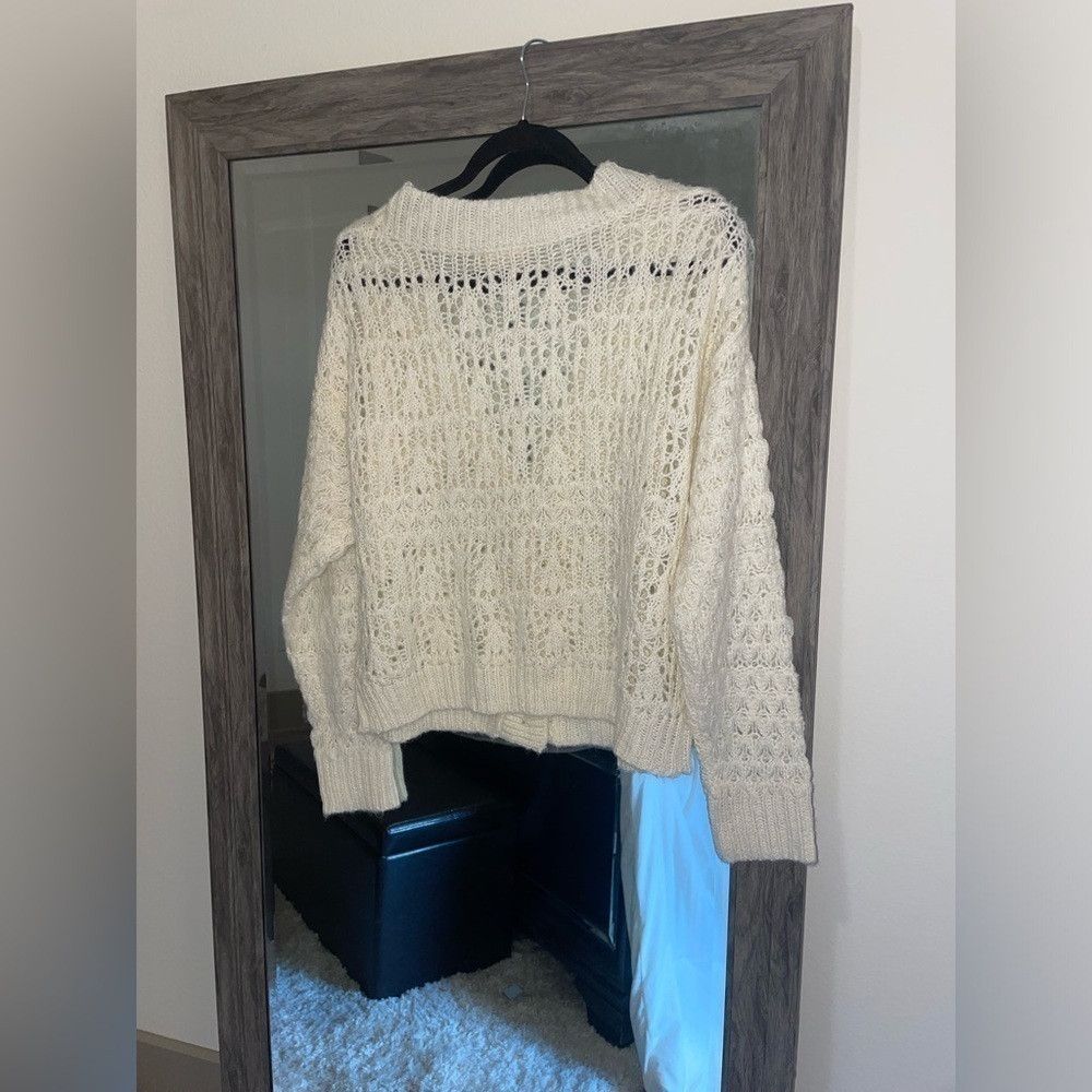Other Ee:some white crochet cardigan sweater Size S / US 4 / IT 40 - 2 Thumbnail