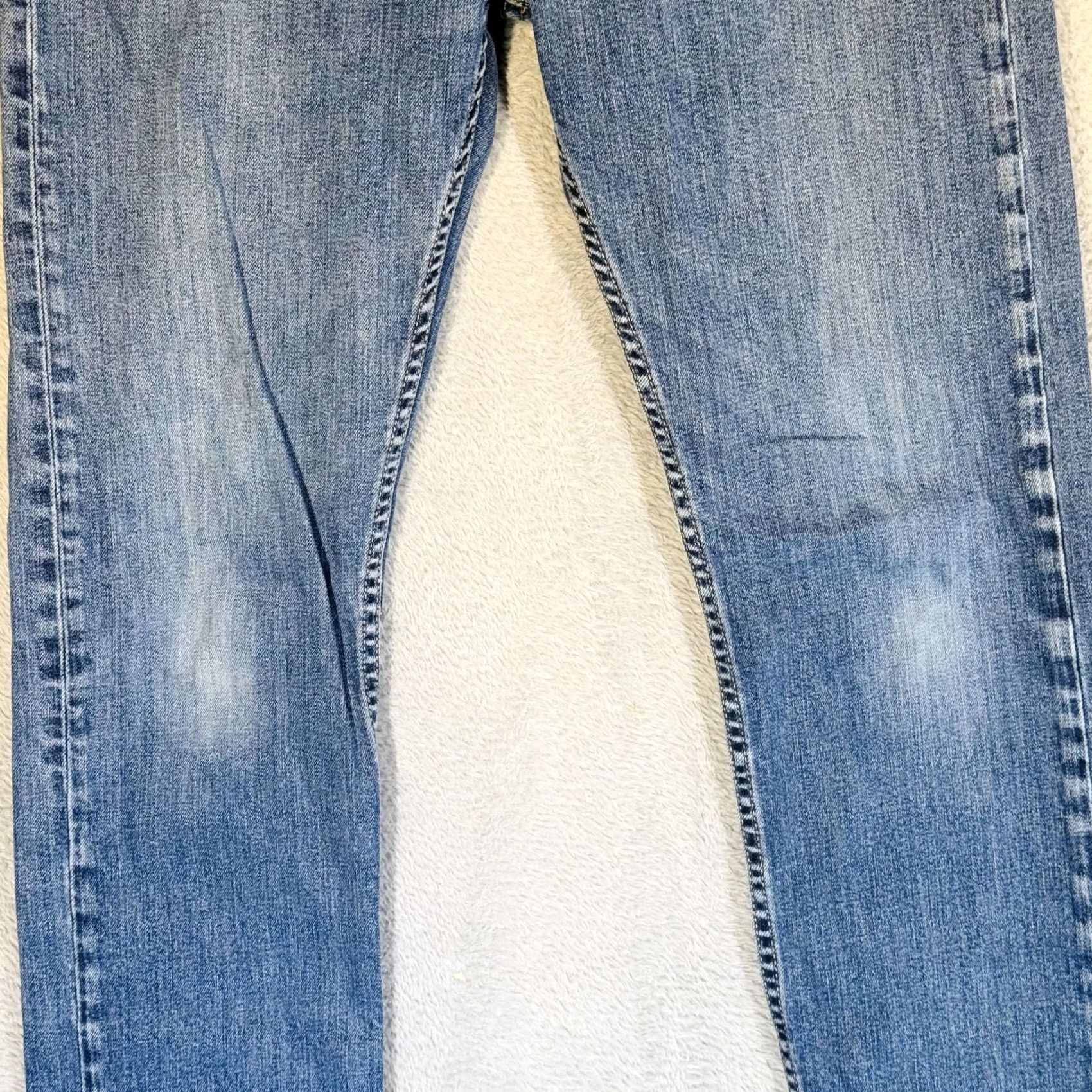Levi's Levi's Jeans S40175 Mens 32x34 Blue Medium Wash Denim Zip Fly Tapered Stretch Distressed Pockets Logo Size US 32 / EU 48 - 6 Thumbnail