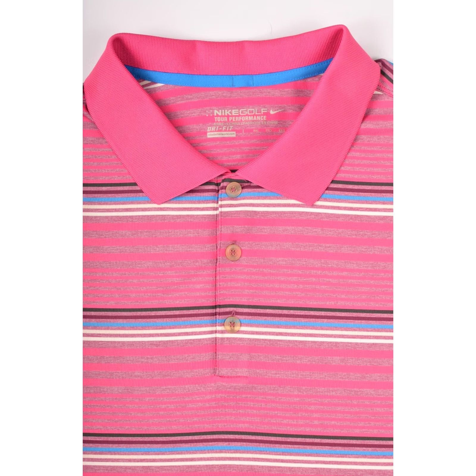 Nike Nike Golf Polo Shirt Tour Performance Dri-Fit Striped 479981-654 Size XXL 2XL Size US XXL / EU 58 / 5 - 2 Thumbnail