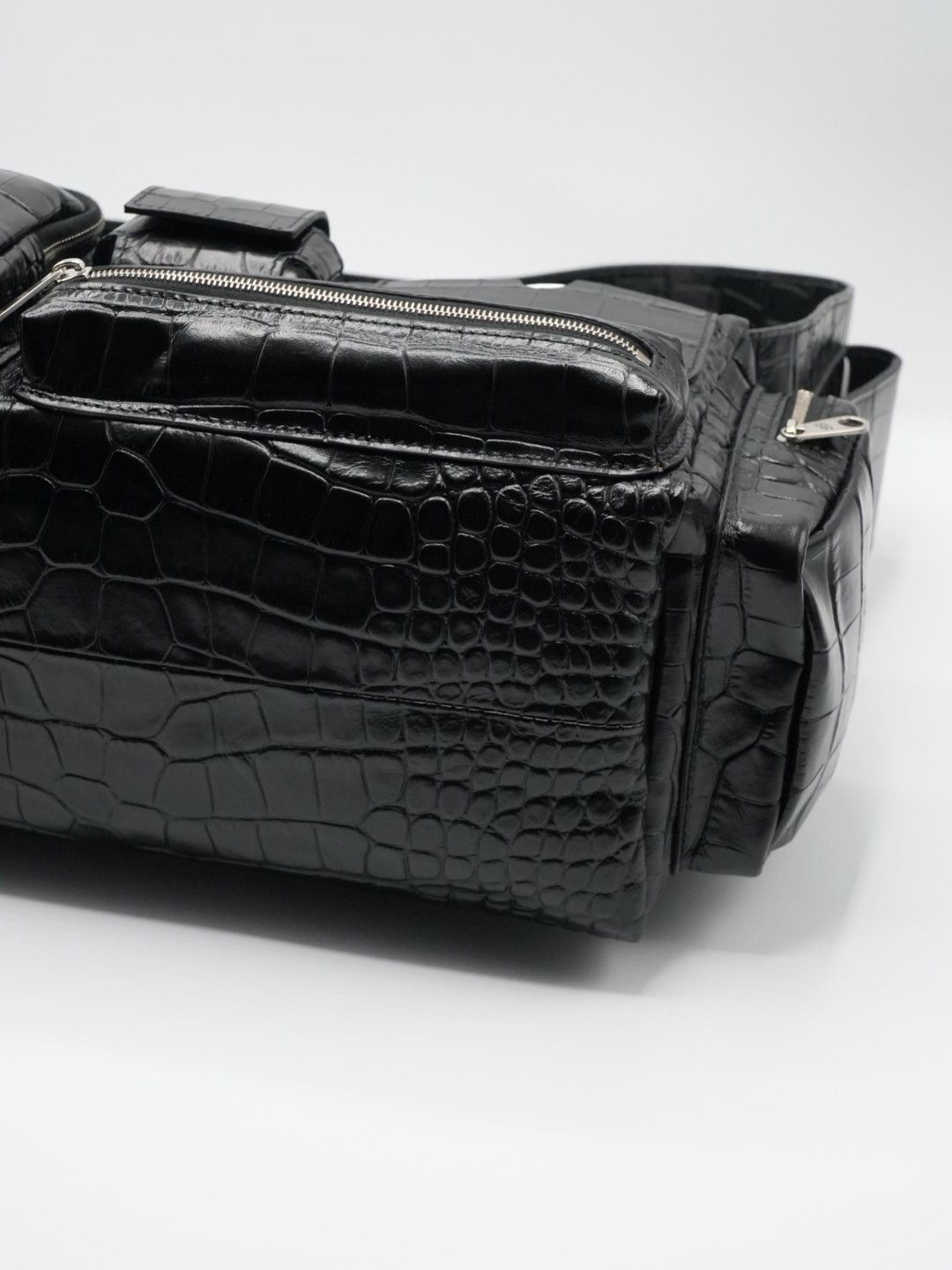 Balenciaga Balenciaga Black Croc Embossed Small Superbusy Sling Bag Size ONE SIZE - 8 Thumbnail