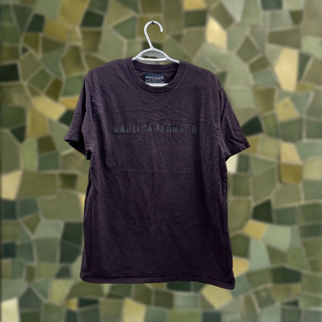 Nautica Nautica Jeans Company Mens T-Shirt Purple Short Sleeve Textured Logo Size L - Regular Fit, Cotton, Round Neck, Casual Shirt, Men Size US L / EU 52-54 / 3 - 1 Thumbnail