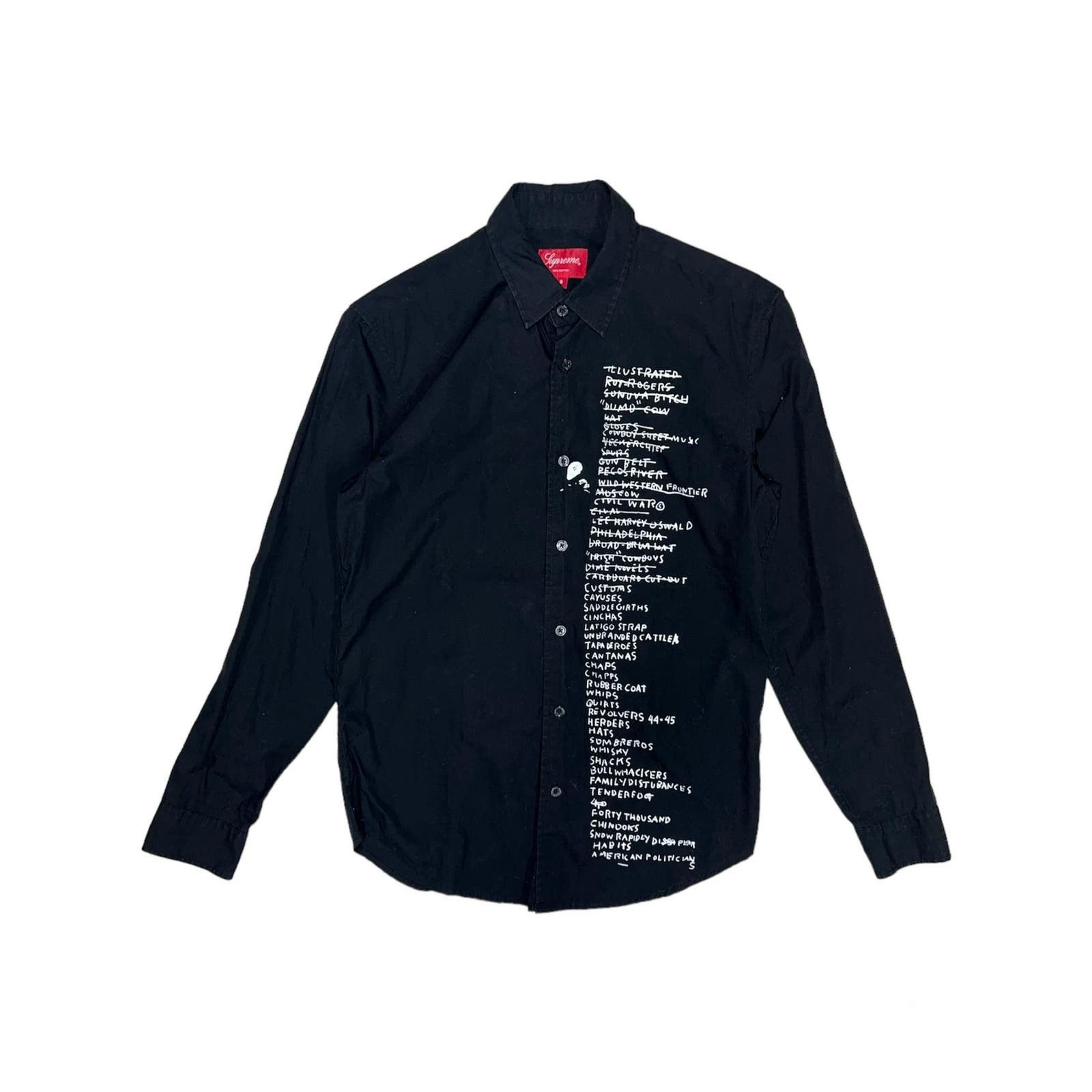 image of Jean Michel Basquiat x Supreme Fw13 Basquiat Shirt in Black, Men's (Size Small)