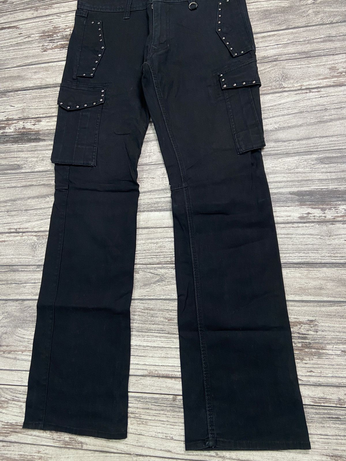 If Six Was Nine × KMRii × Le Grande Bleu (L.G.B.) 🔥Rare🔥2000s NCFM Punk Avant Garde Studded Cargo Jeans Size US 34 / EU 50 - 4 Thumbnail