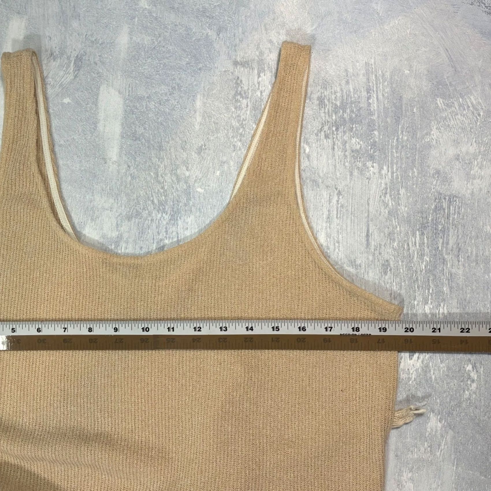 Vintage EUC VER Knit Maxi Dress Tank Style Beige Ribbed Drawstring Sides Slits XL Size XL / US 12-14 / IT 48-50 - 7 Thumbnail