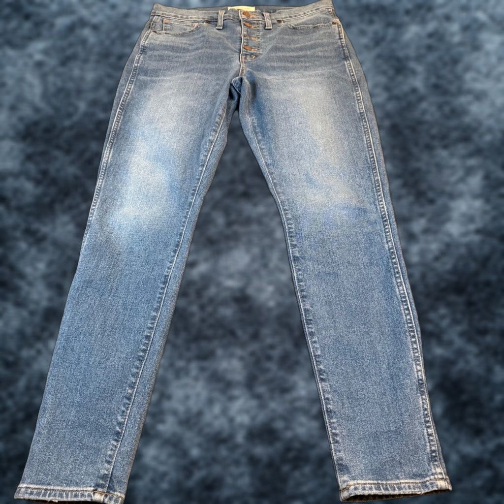 Madewell VINTAGE? No. Madewell 10" High-Rise Skinny Jeans Button Fly Medium Wash Blue Womens Size 29 Size 29" - 1 Thumbnail