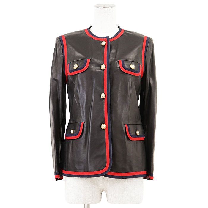 Gucci Gucci Gucci Lamb Leather Jacket Leather Outerwear DUTY FREE for USA Size ONE SIZE - 1 Thumbnail
