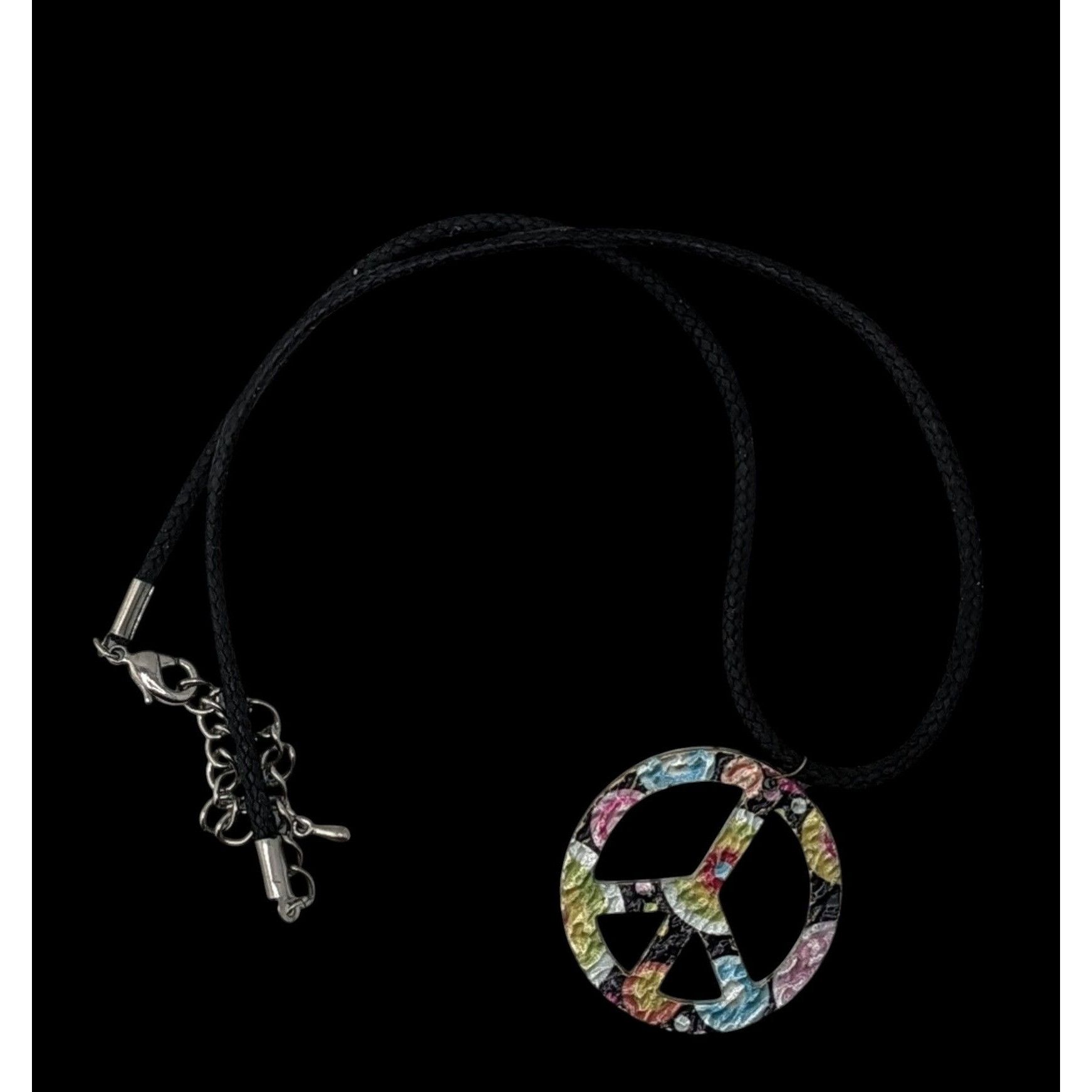 Other Rainbow Floral Hippie Peace Sign Pendant Necklace Size ONE SIZE - 2 Thumbnail