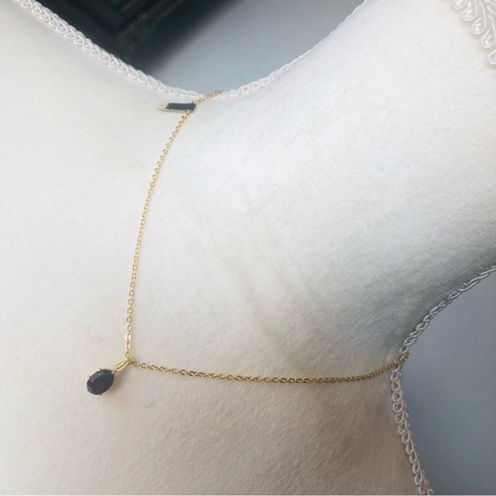 Vintage Vintage genuine garnet gold plated rolo chain necklace NWT Size ONE SIZE - 1 Thumbnail