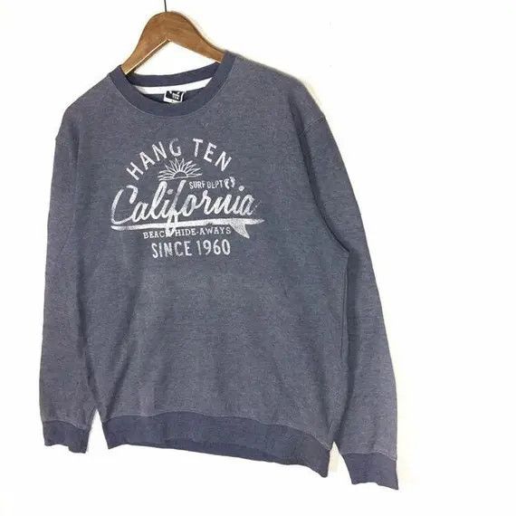 Hang Ten Vtg HANG TEN Sweatshirt Crewneck Spellout Big Logo Jumper Size US L / EU 52-54 / 3 - 3 Thumbnail