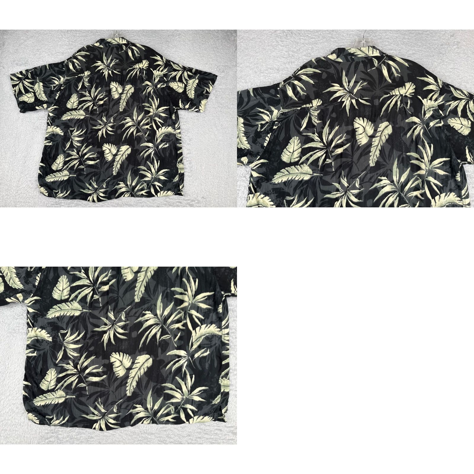 Haggar Haggar Shirt Men Extra Large Black Green Floral Hawaiian Floral 100% Rayon Size US XL / EU 56 / 4 - 9 Thumbnail