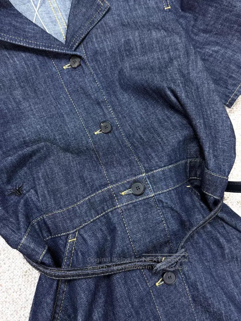Dior Dior Denim short-sleeved dress Size XXS / US 00 / IT 34 - 4 Thumbnail