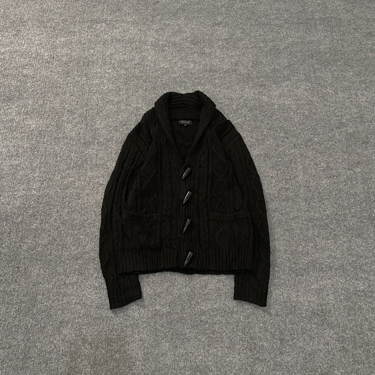 Japanese Brand Berning Sho Black Label Cable Knitted Sweater Cardigan Size US L / EU 52-54 / 3 - 1 Thumbnail
