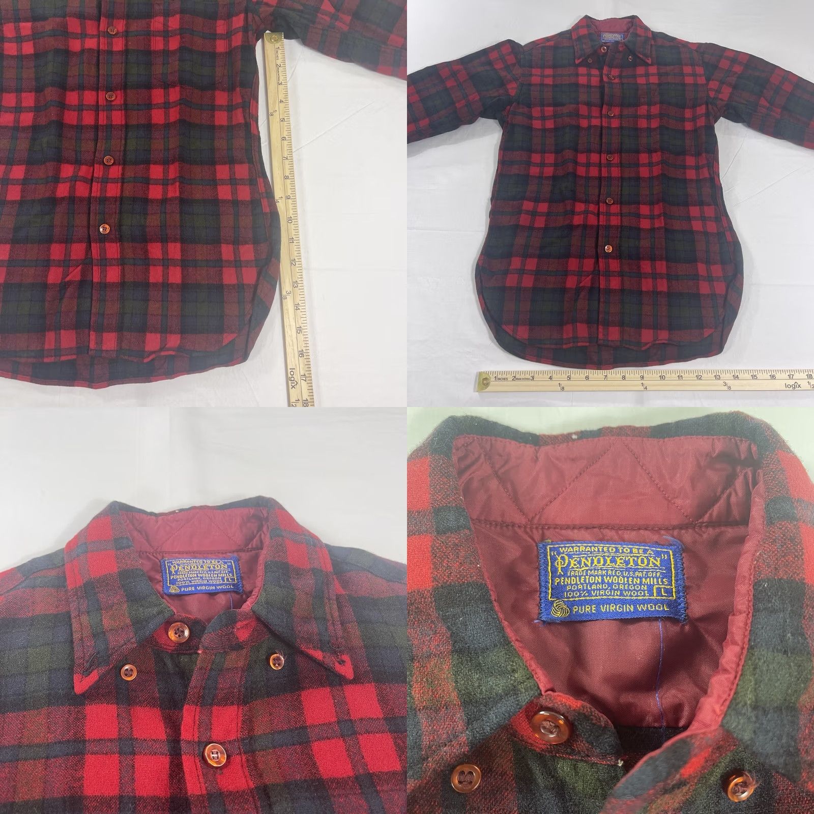 Pendleton VINTAGE Pendleton Shirt Men XS Wool Flannel Button-Up Red Green Plaid USA Size US S / EU 44-46 / 1 - 8 Thumbnail