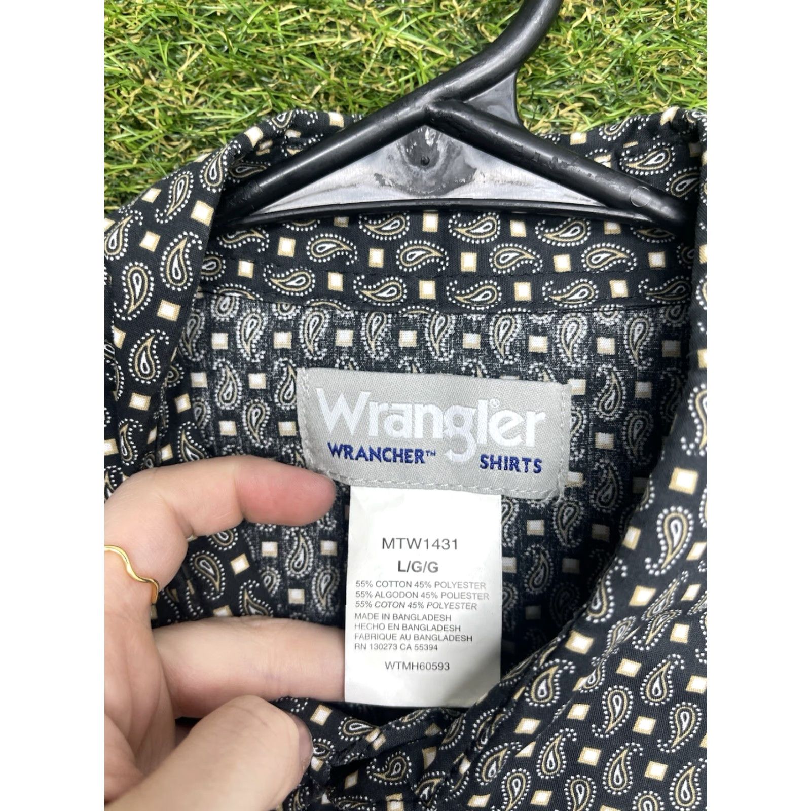Wrangler VINTAGE Wrangler Shirt Mens Large Paisley Pearl Snap Western Long Sleeve Workwear AOP Size US L / EU 52-54 / 3 - 7 Thumbnail