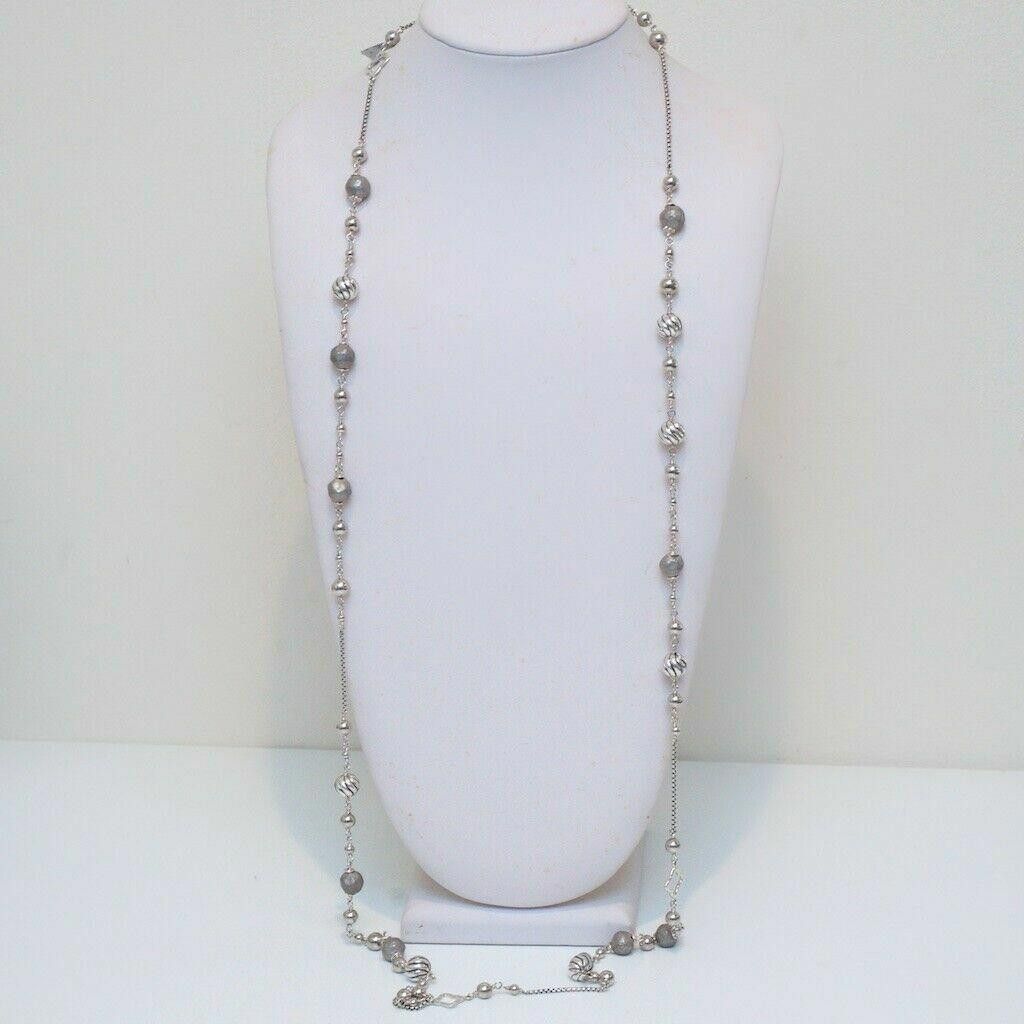 David Yurman David Yurman Long Bead & Chain Quatrefoil Silver Necklace Size ONE SIZE - 4 Thumbnail