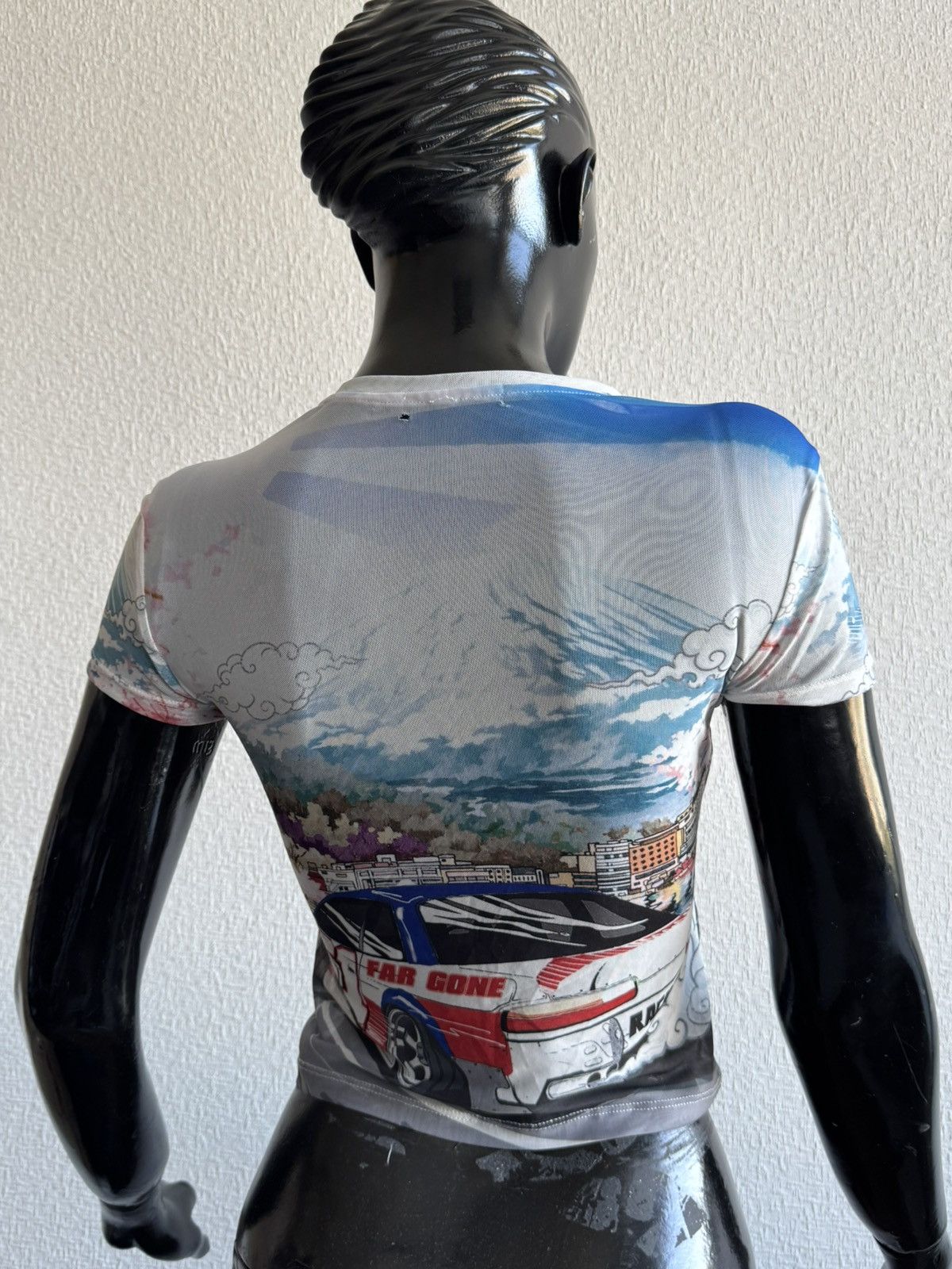 Vintage Awesome wmns mesh Racing cars Far Gone blouse Size M / US 6-8 / IT 42-44 - 4 Thumbnail