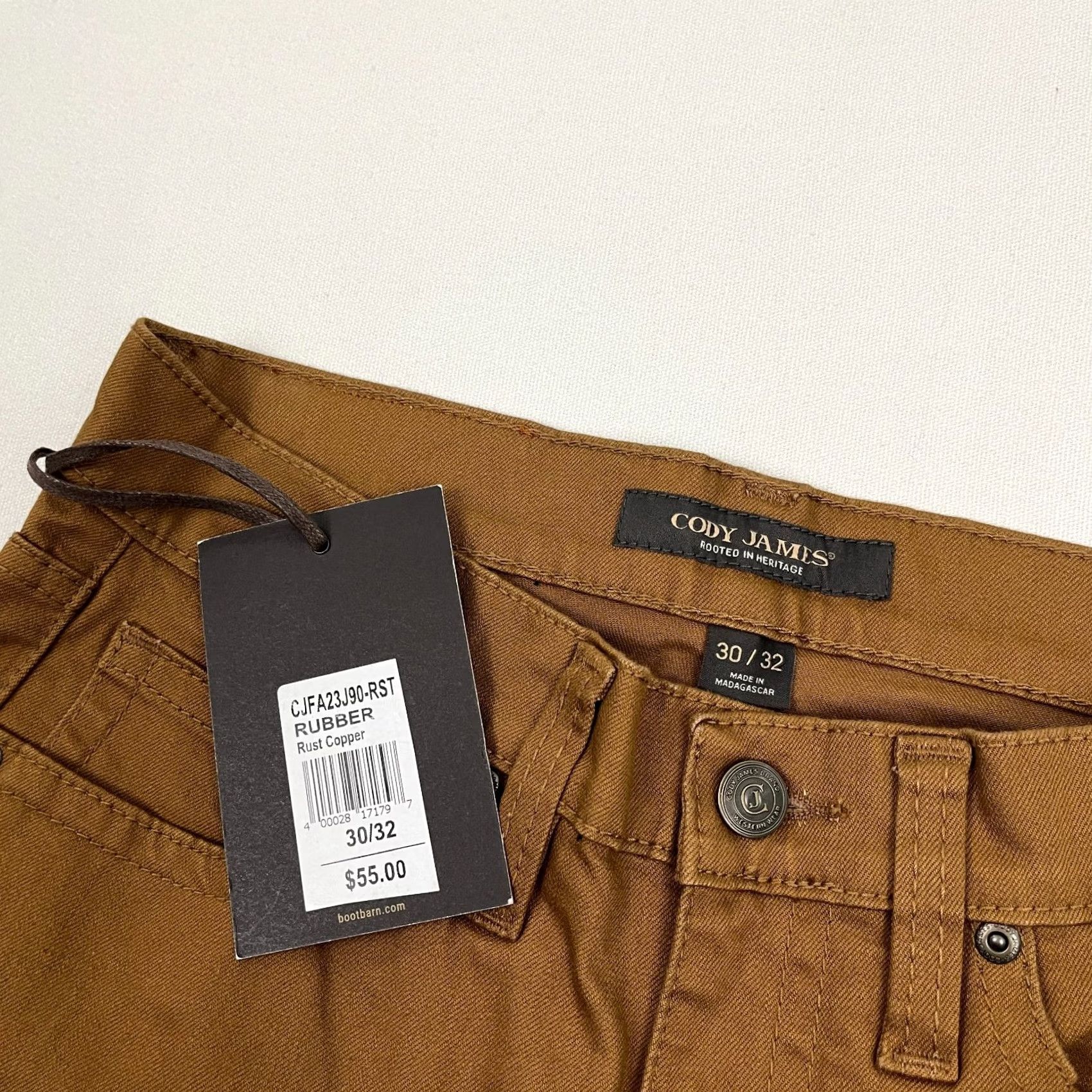 Cody James Cody James Jackson Jeans Mens 30 x 32 Slim Straight Brown Workwear Western Wear Jeans Men's Regular 30 Brown Slim Straight Western Mens Size US 30 / EU 46 - 2 Thumbnail