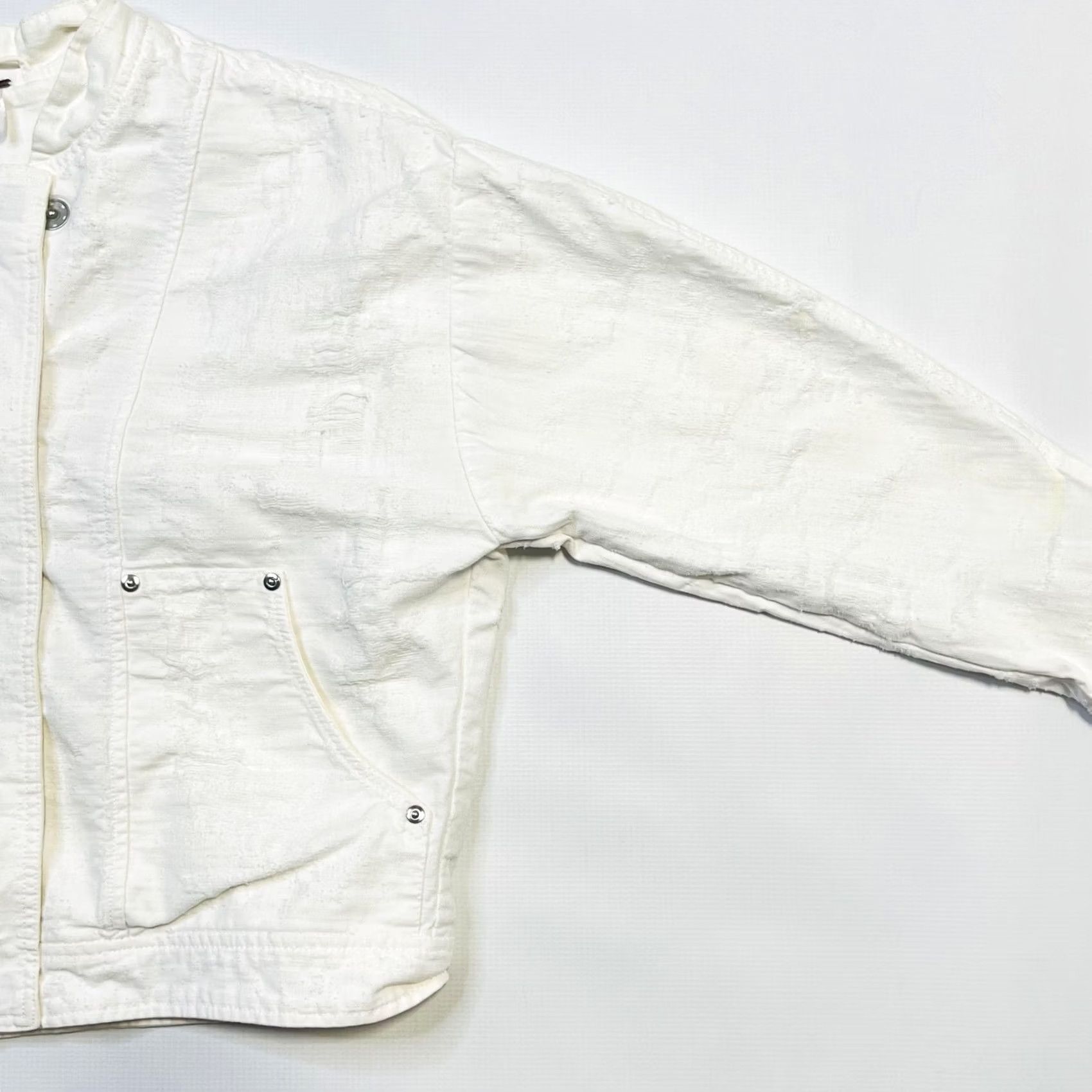 Free People Free People Jacket Womens Large White Textured Cotton Full Zip Boho Casual Size L / US 10 / IT 46 - 5 Thumbnail