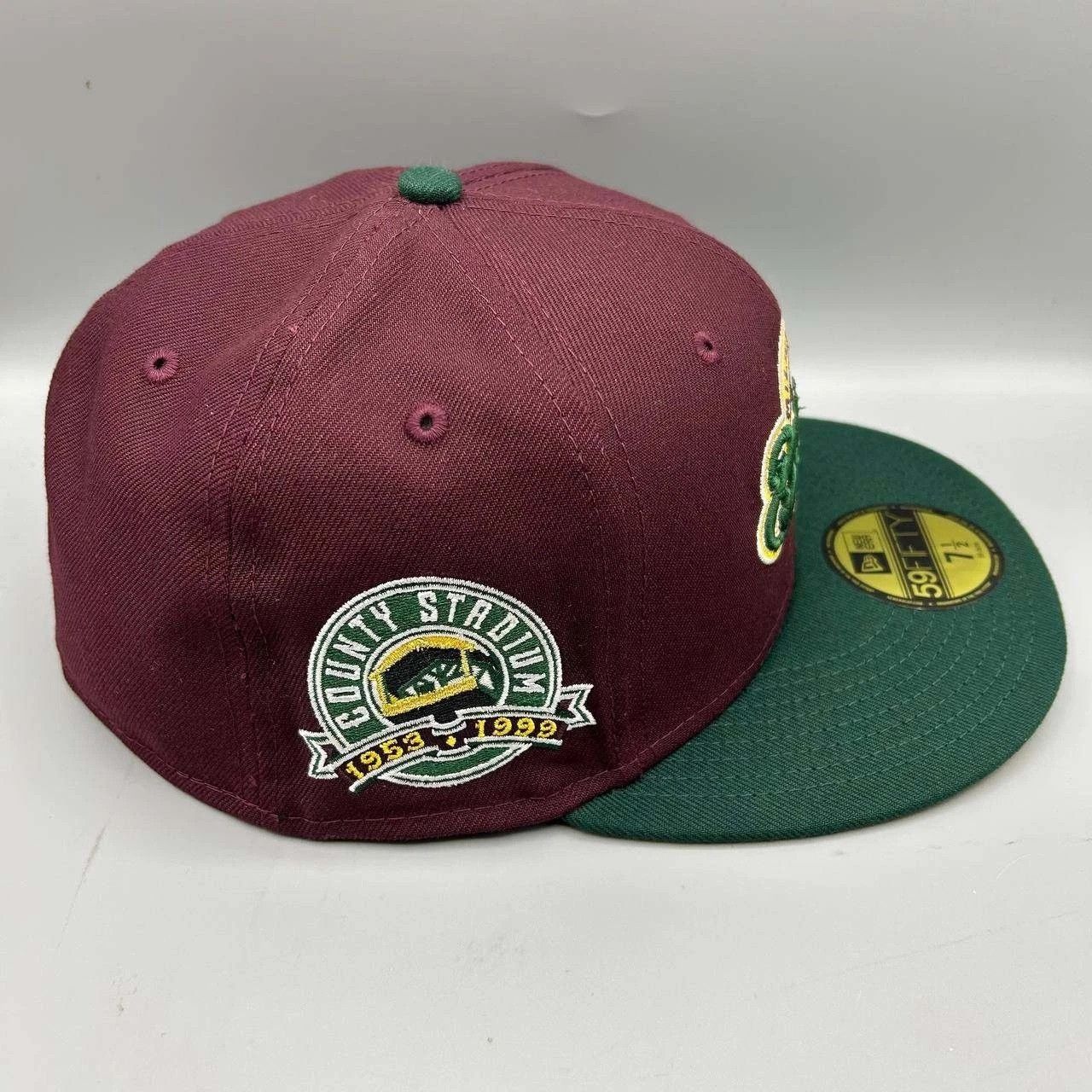 New Era Milwaukee Brewers Hat Men 7 1/2 Red Green MLB Fitted Cap New Size ONE SIZE - 6 Thumbnail