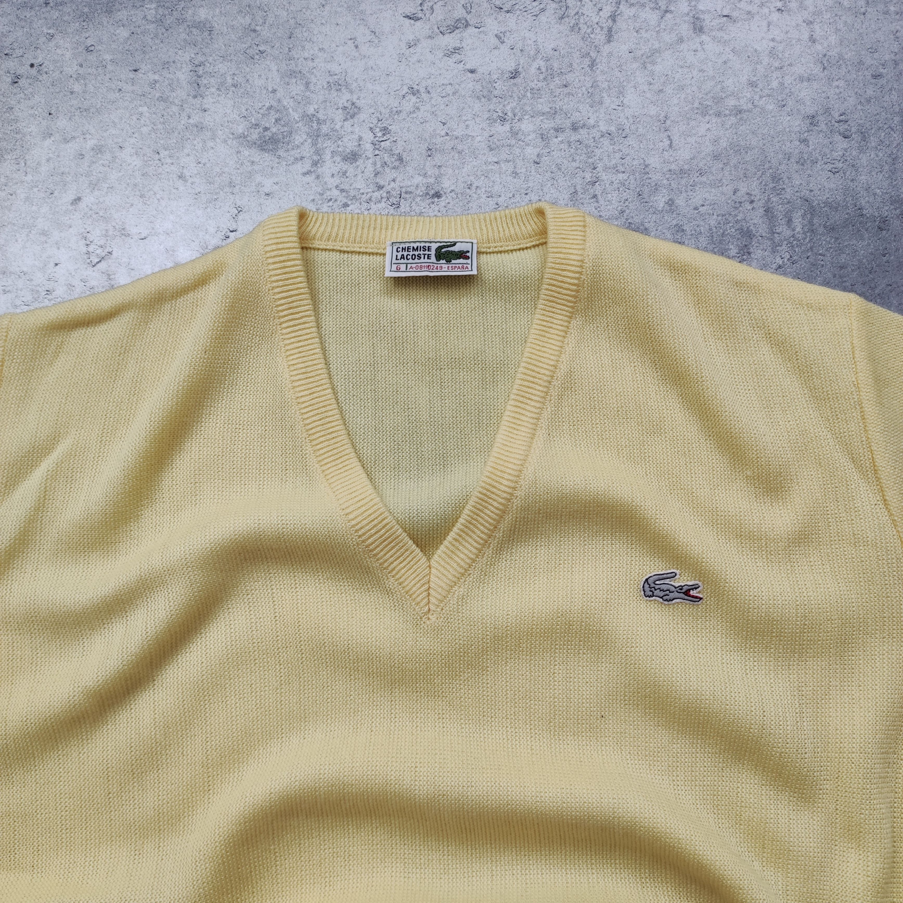 Lacoste × Vintage RARE 90s Lacoste France Yellow Logo Avant Garde Cardigan Size US M / EU 48-50 / 2 - 4 Thumbnail