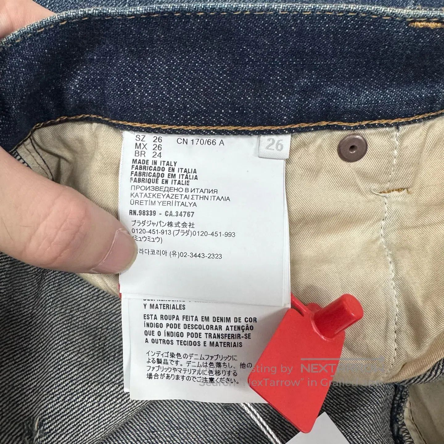 Prada Prada Back leather tag; damaged by washing; jeans| Size 26" / US 2 / IT 38 - 7 Thumbnail