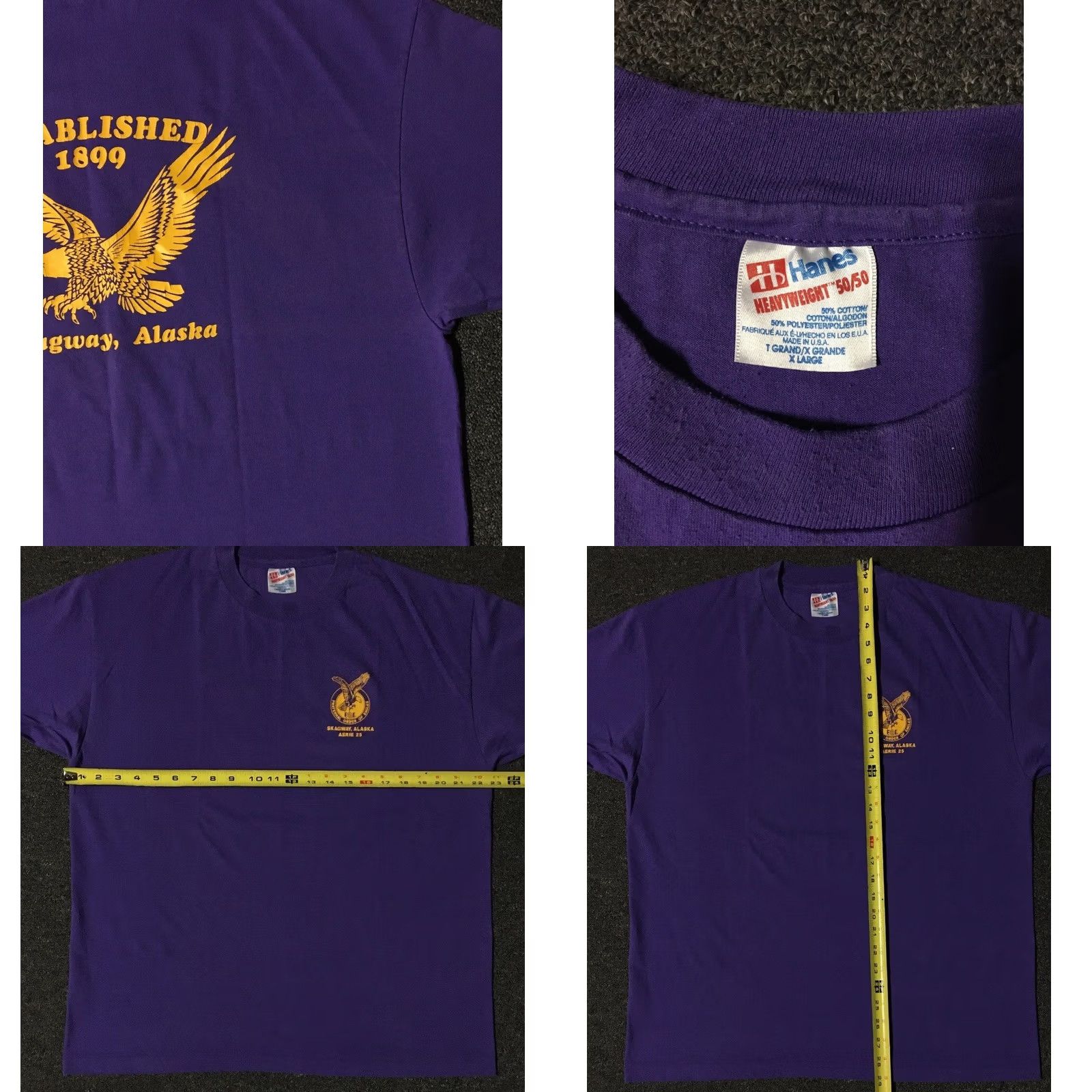 Vintage VINTAGE Fraternal Order Of Eagles Alaska Shirt XL Purple Graphic Tee Mens Size US XL / EU 56 / 4 - 8 Thumbnail