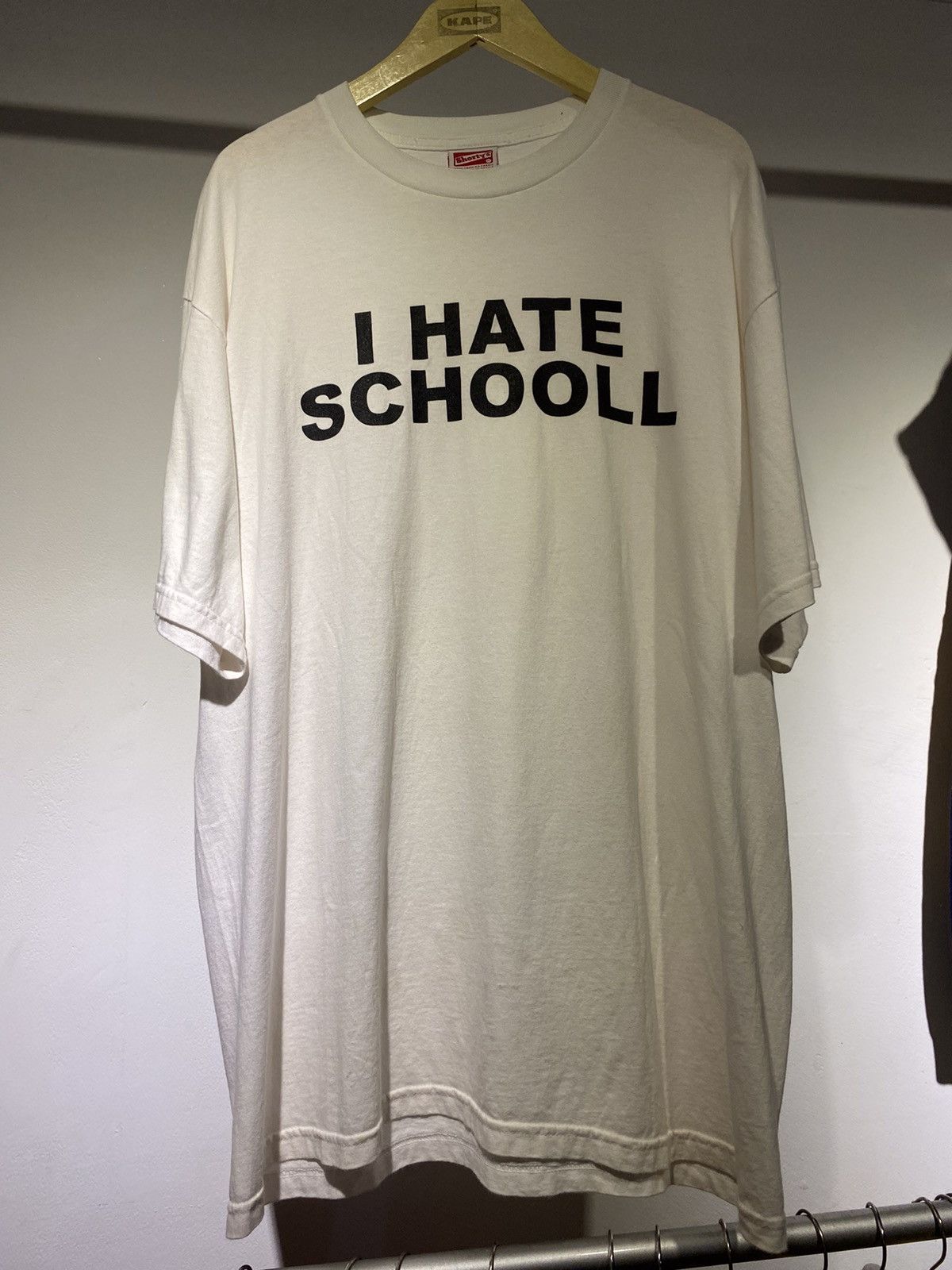 image of Powell Peralta x Shortys Skateboards Vintage 90's Shorty's Skateboard I Hate School Tshirt in White