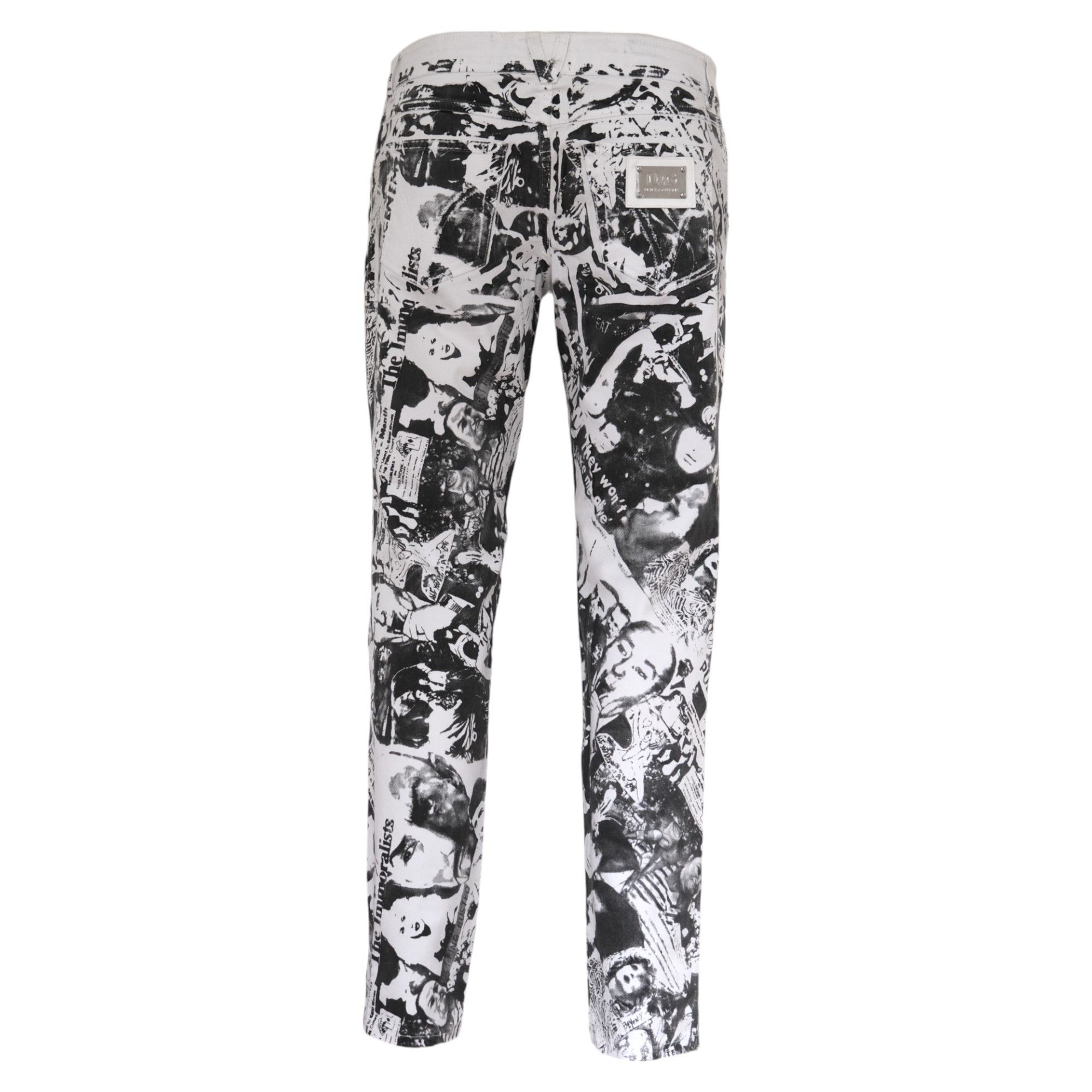 Dolce & Gabbana R Budd Dwyer Newspaper Print Pants Size 30" / US 8 / IT 44 - 2 Thumbnail