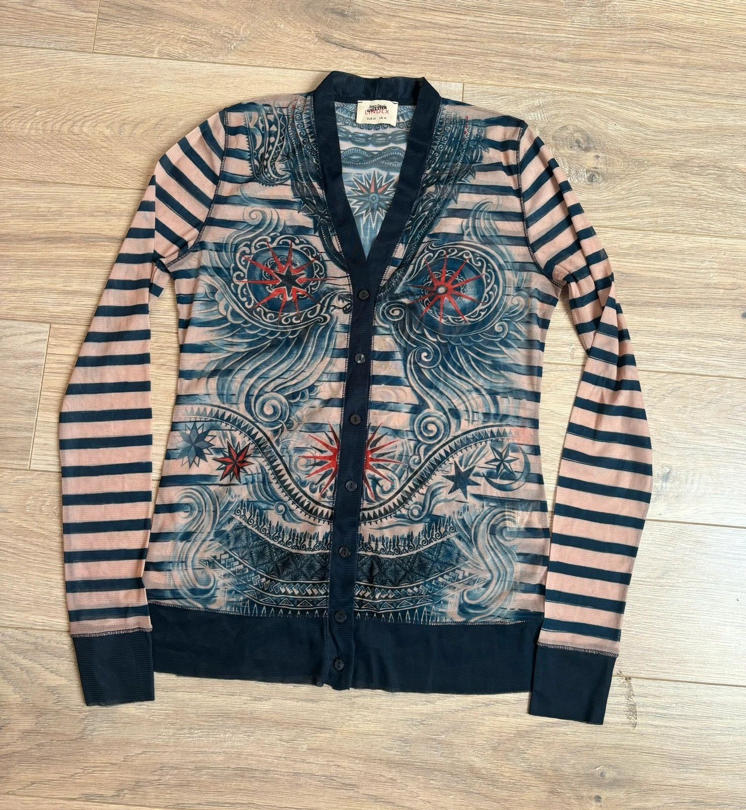 image of Jean Paul Gaultier Mesh Top Tattoo in Wielobarwny, Women's (Size Medium)