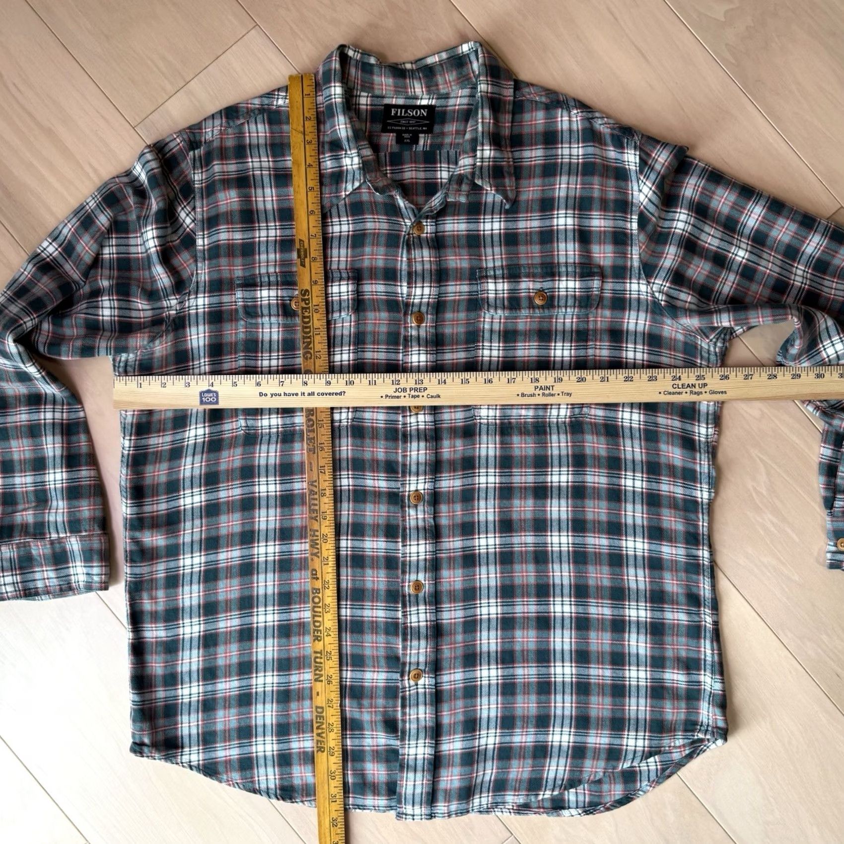 Filson Filson Scout Shirt 2XL Green Multicolor Cotton Flannel Workwear Mens Size US XXL / EU 58 / 5 - 2 Thumbnail