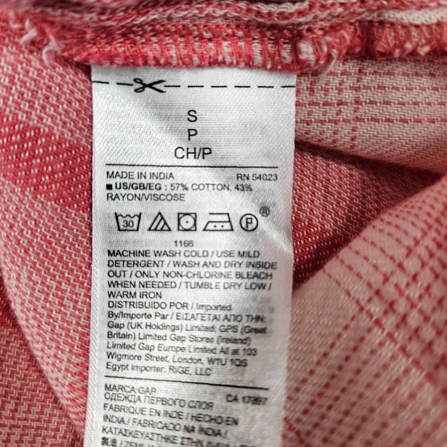 Gap Gap Shirt Womens Pearl Snap Size Small Pink Plaid Long Sleeve Cotton Blend Size S / US 4 / IT 40 - 5 Thumbnail