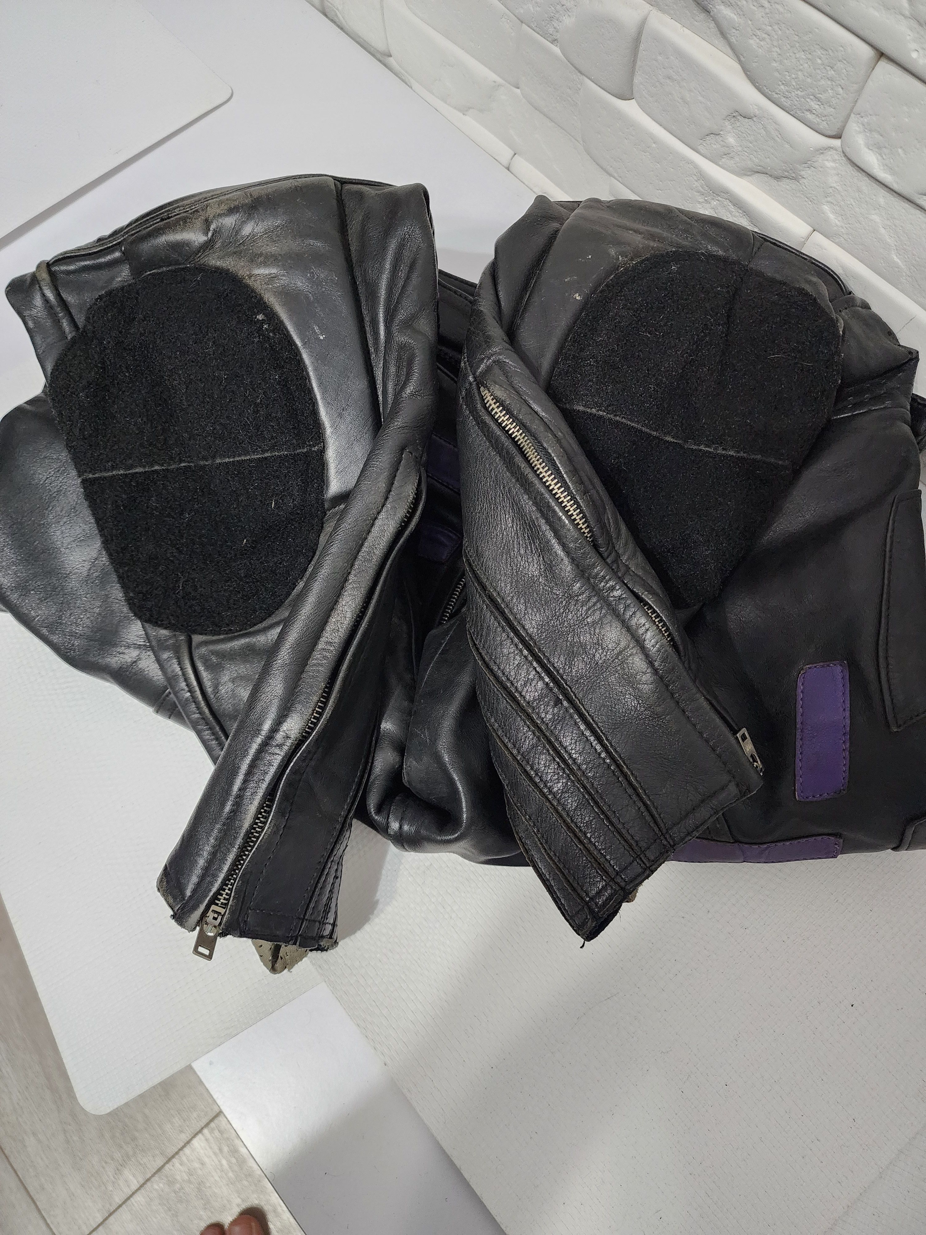 All Sport × Genuine Leather Black men's leather pants with light protection. Size US 36 / EU 52 - 10 Thumbnail