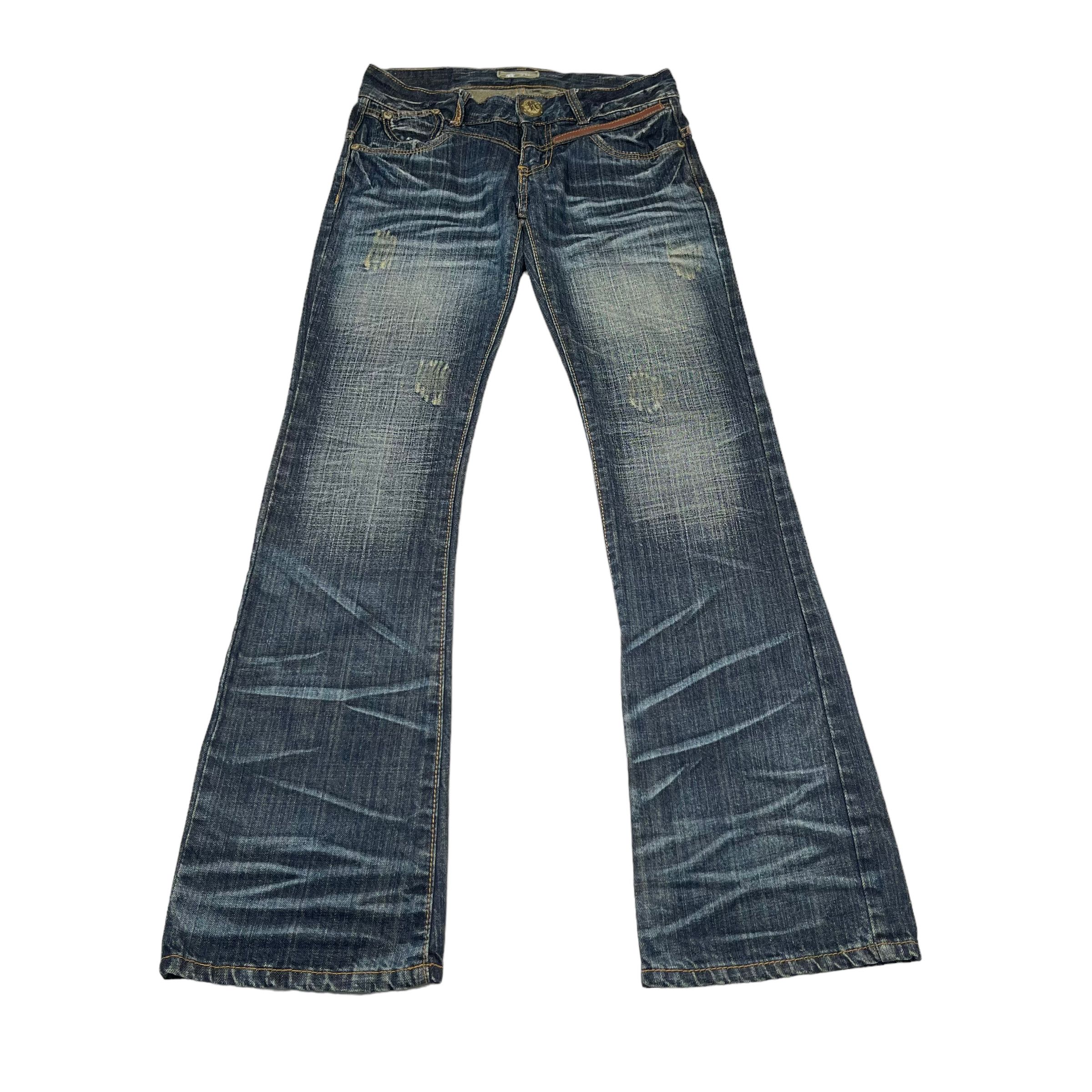 14th Addiction × If Six Was Nine × KMRii Flare Punk Sick Distressed Washed Japanese Denim Pants Size US 30 / EU 46 - 3 Thumbnail