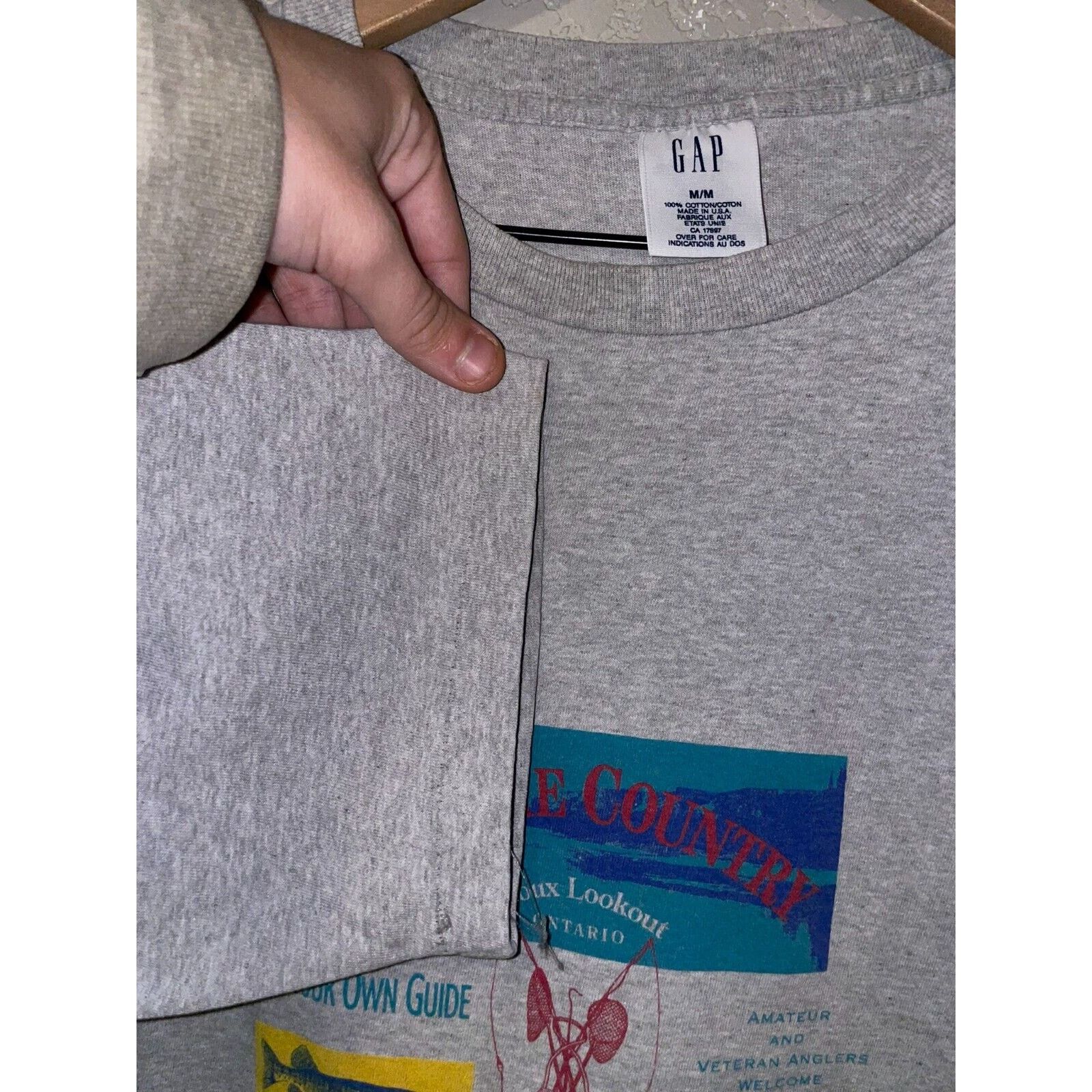 Gap Vintage Muskie Country Shirt Sioux Lookout Ontario Gap Tee M Size US M / EU 48-50 / 2 - 8 Thumbnail