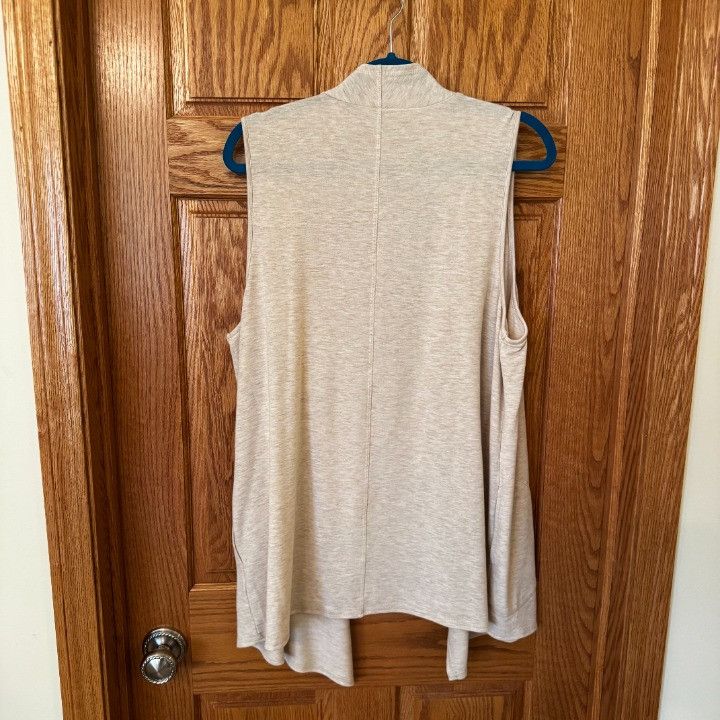 Other Cable & Gauge Sweater Vest Womens 1X XL Beige Sleeveless Op Size XL / US 12-14 / IT 48-50 - 2 Thumbnail