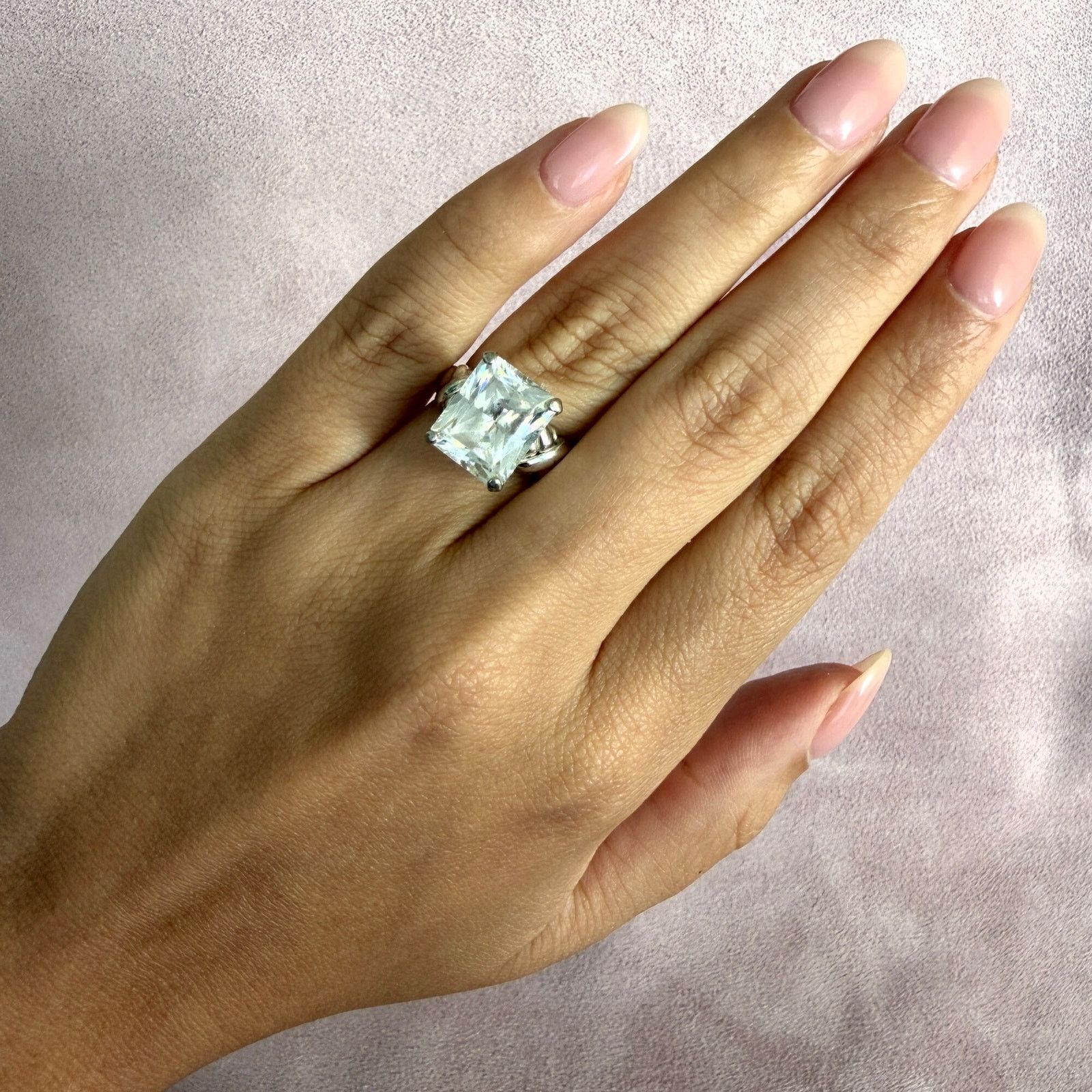 Sterling Silver sterling silver emerald-cut cz engagement ring size 5.75 Size ONE SIZE - 2 Thumbnail