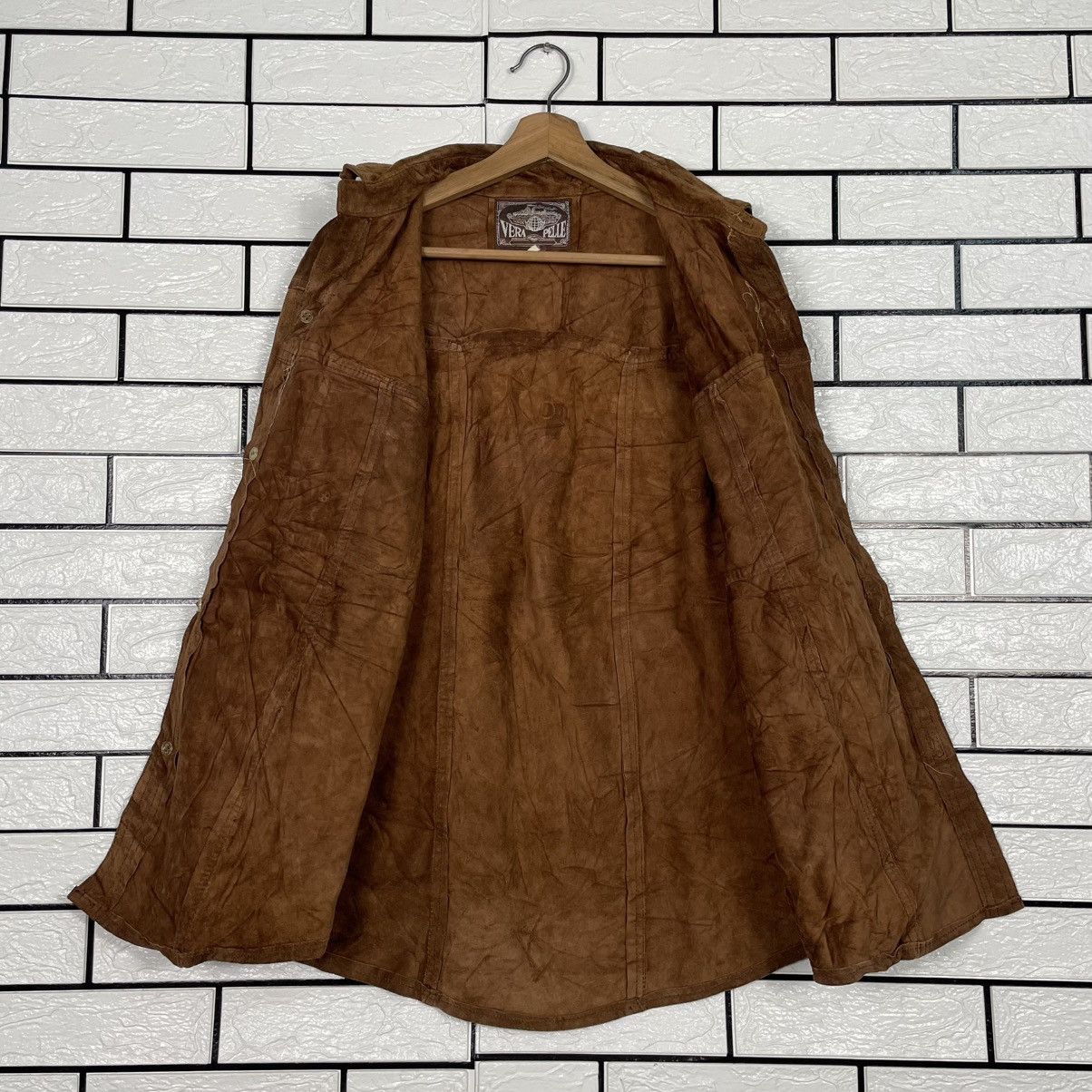Vera Pelle Vtg 80s Italian Made Vera Pelle Suede Leather Jacket Size US L / EU 52-54 / 3 - 11 Thumbnail