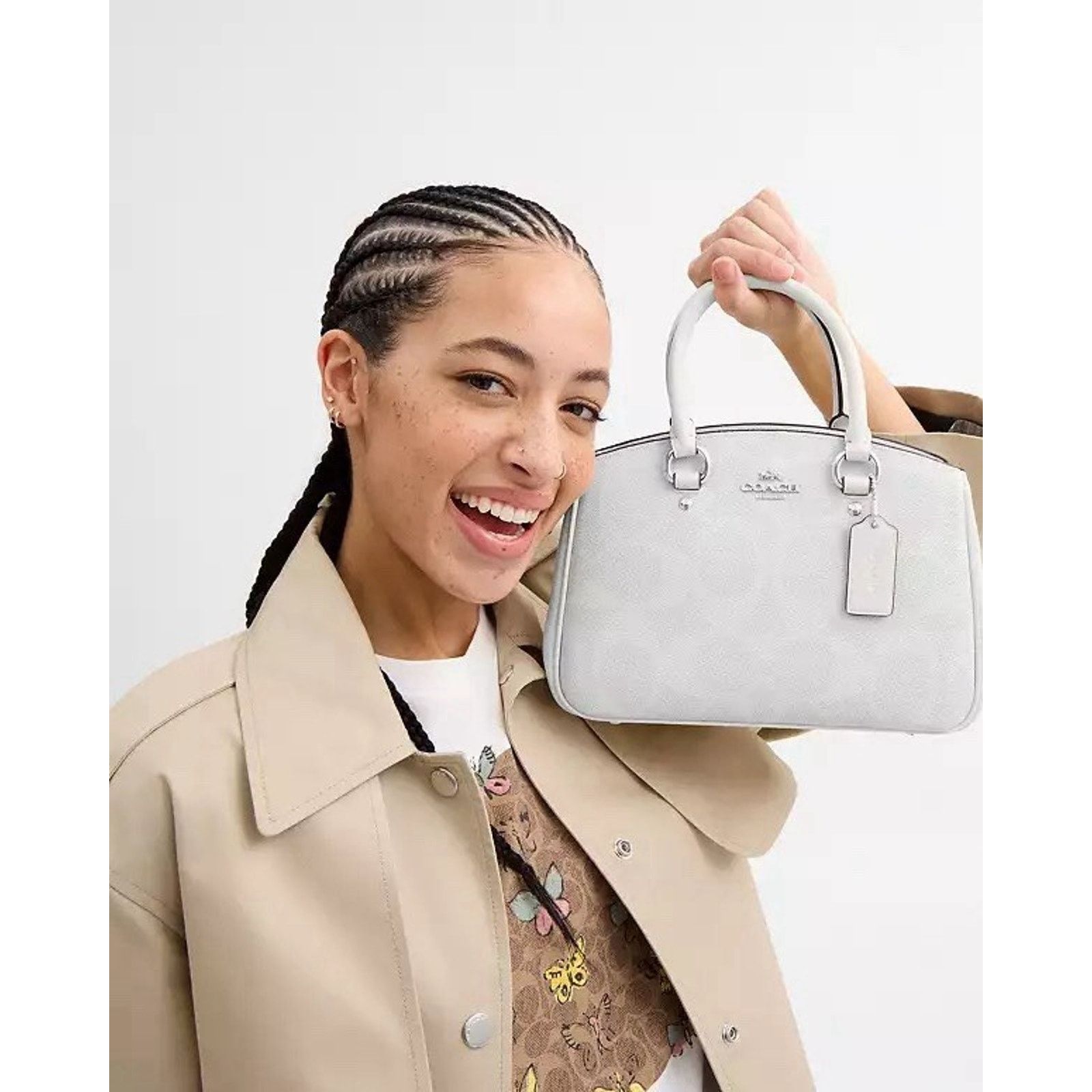 Coach NWT Coach Savannah Small Carryall Satchel Bag CAL53 Chalk Size ONE SIZE - 12 Thumbnail