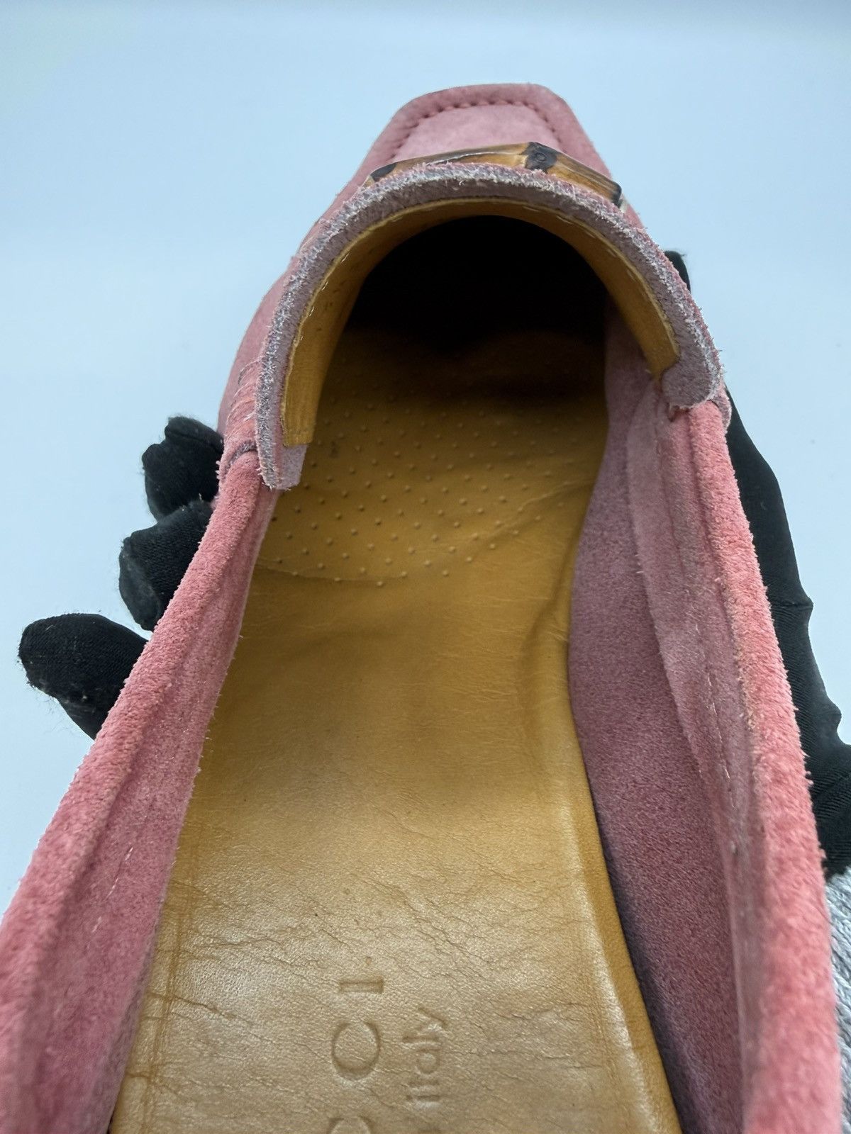 Gucci Gucci Bamboo Horsebit Suede Driving Loafers —Dusty Rose Pink Size US 11 / EU 44 - 19 Thumbnail