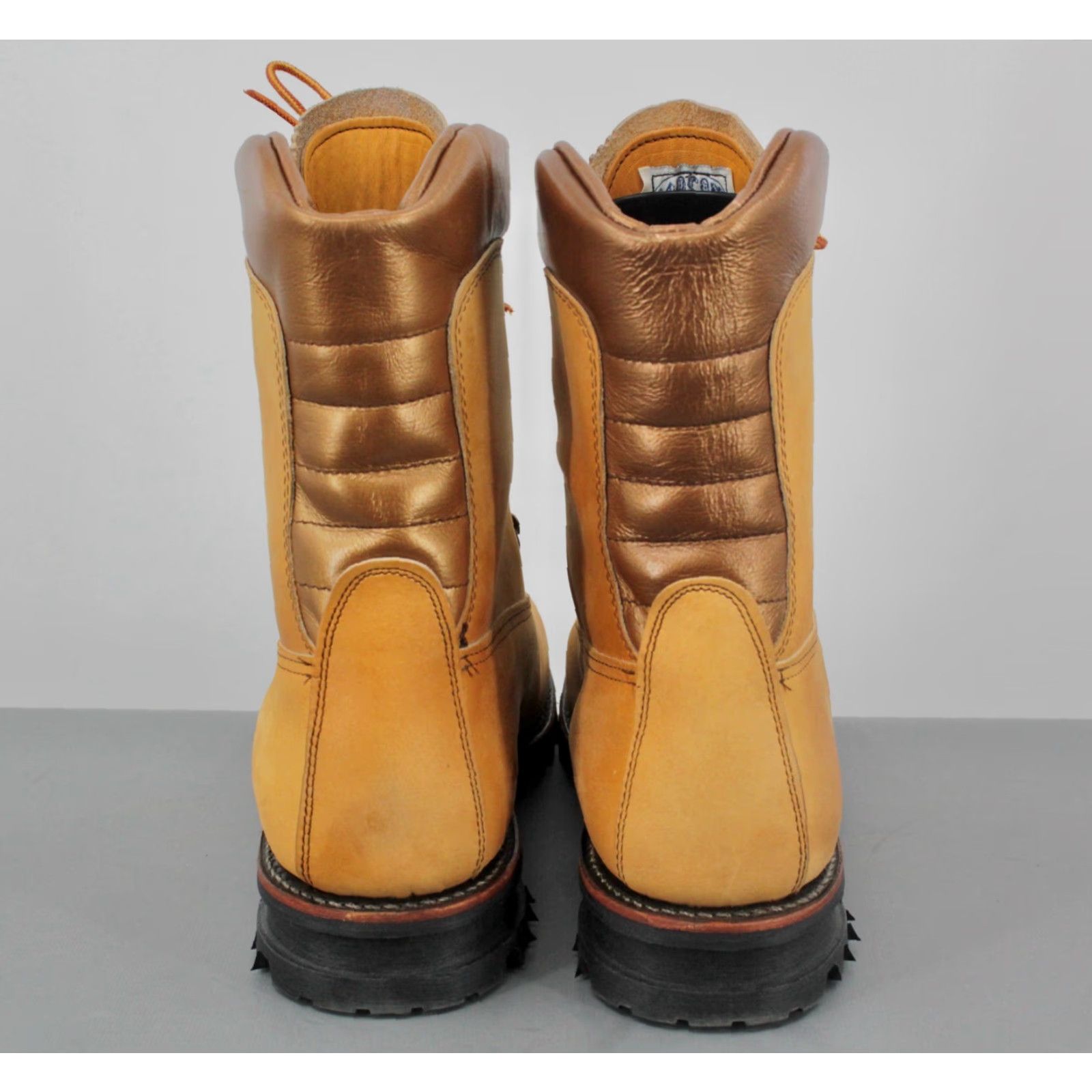 Mason's VINTAGE Mason Boots Mens 70s Leather Hiking Tan Brown 9.5 C 70s Vibram Sole Shoes Mens Size US 10 / EU 43 - 6 Thumbnail
