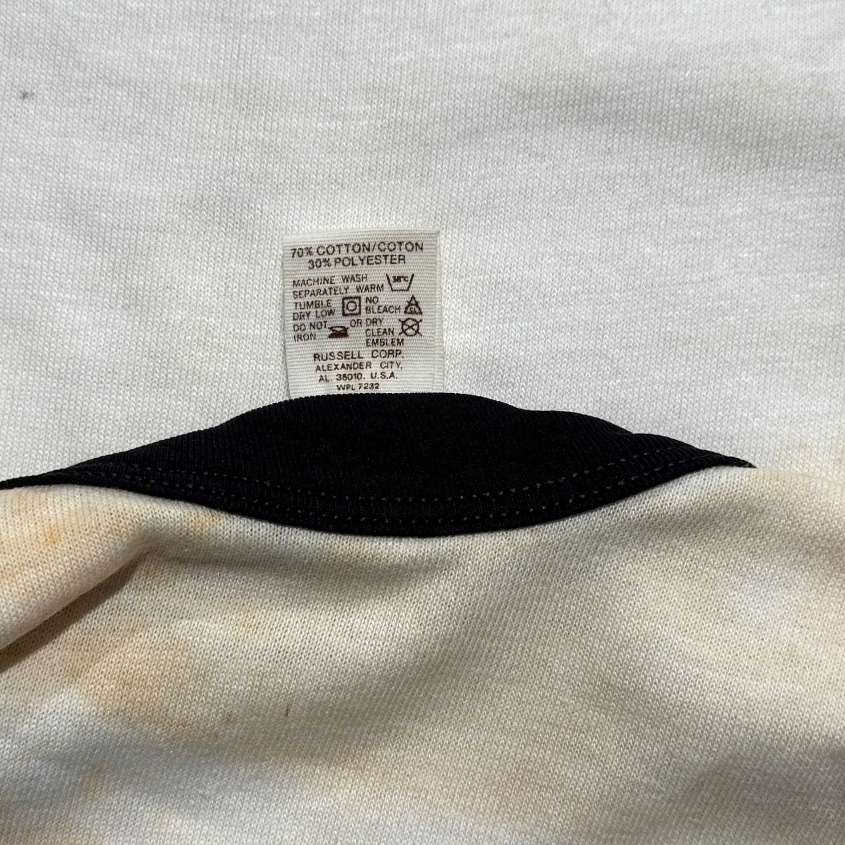 Russell Athletic VINTAGE Russell Athletic Baseball Tee Black/white Size L 70s Size US L / EU 52-54 / 3 - 3 Thumbnail