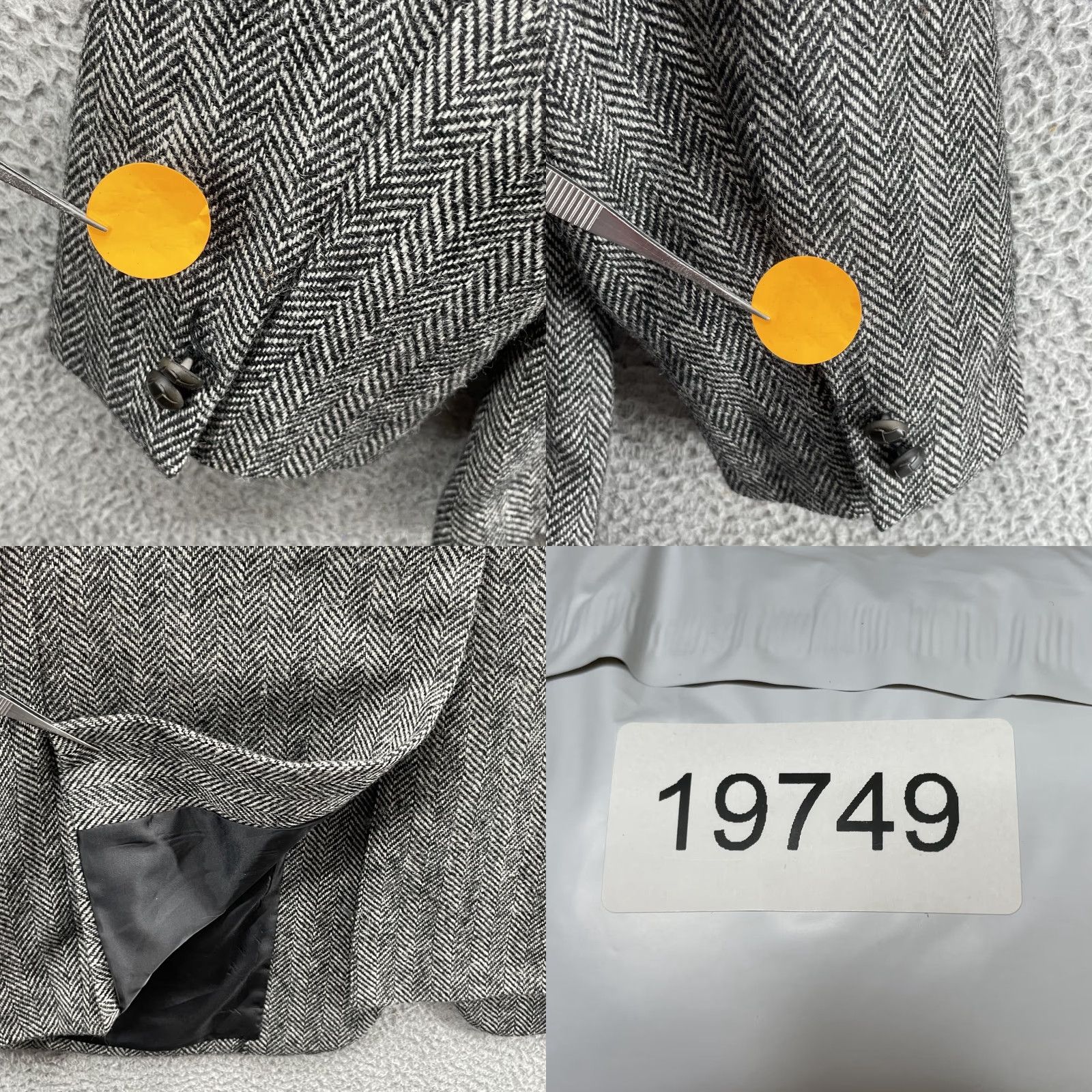Jack Victor Moda Prima Blazer Men's 46 L 100% Wool Herringbone Corpcore Academia Business Size 46R - 9 Thumbnail