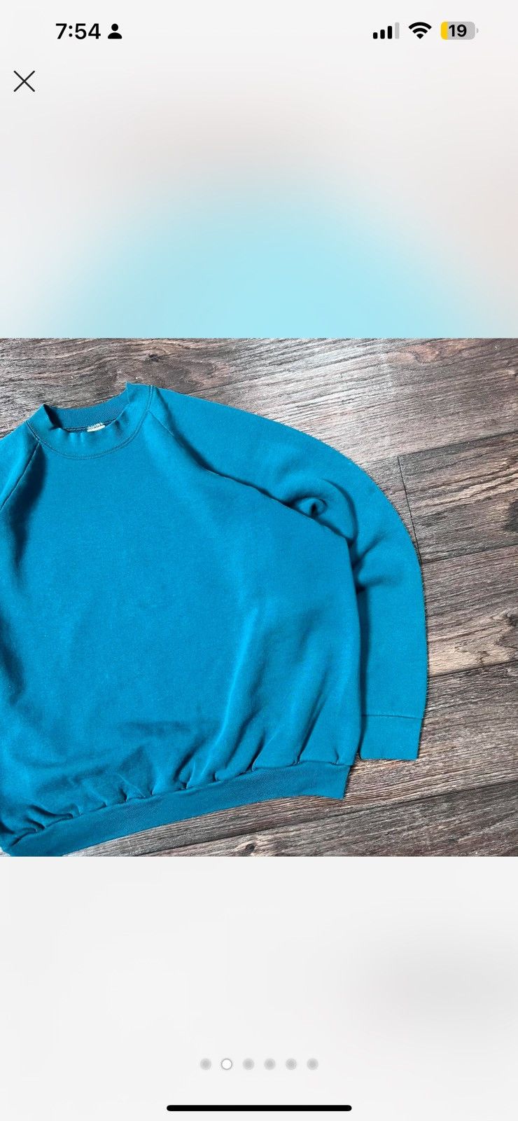 Fruit Of The Loom Vintage 1990s Raglan turquoise crewneck very boxy TTS XL Size US XL / EU 56 / 4 - 4 Thumbnail